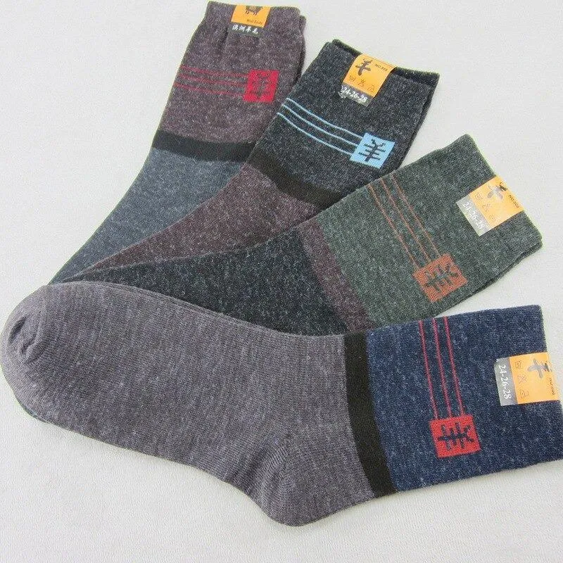 10 Pairs Men's Warm Wool Practical Durable Mature Temperament Socks