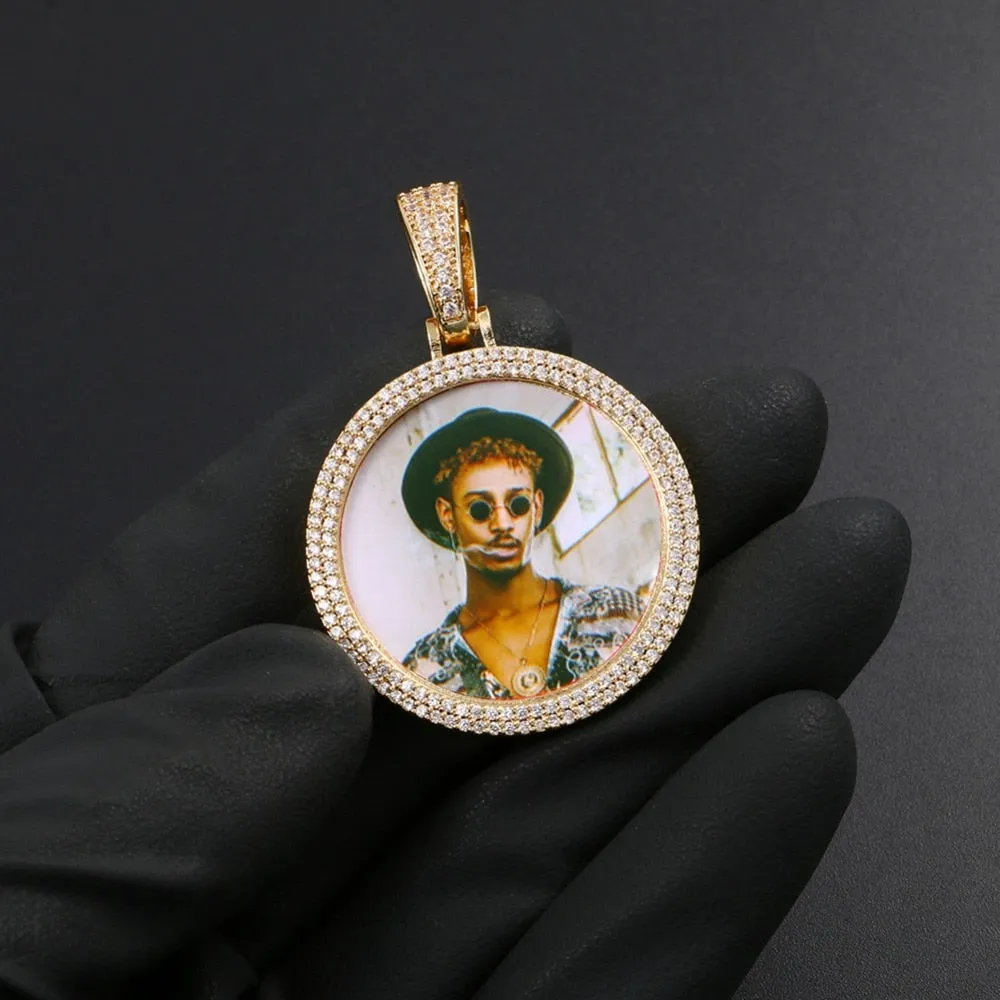 14K Gold Plated Picture Pendant Necklace For Men - Personalized Picture Necklace