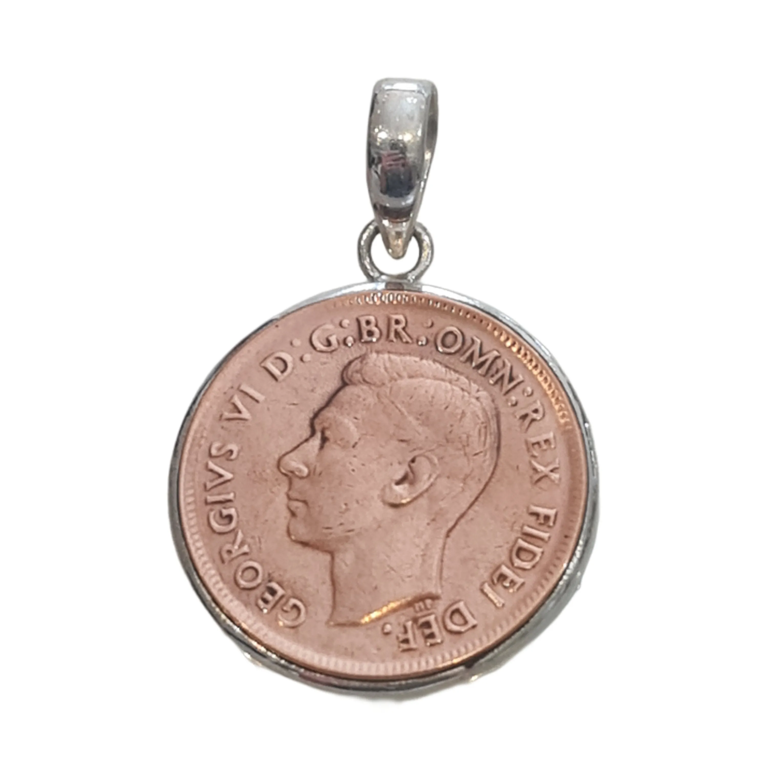 1951 Australian Half Penny coin pendant