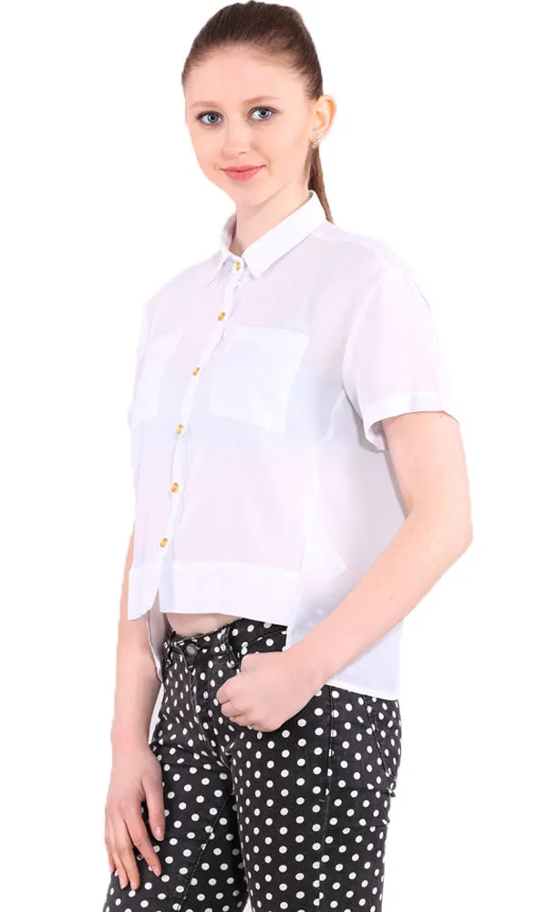 27508 Sheer Blouse - White