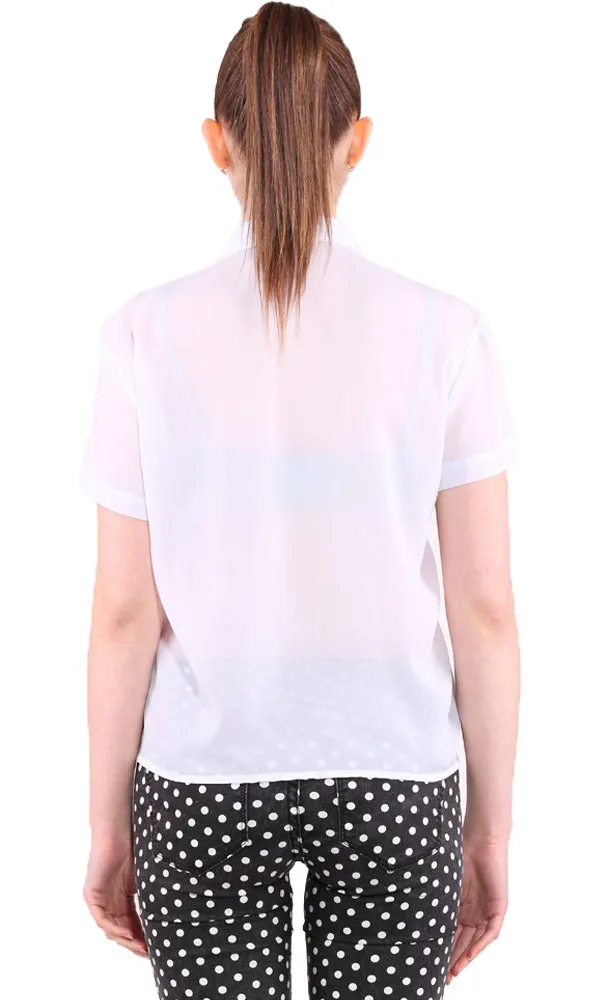 27508 Sheer Blouse - White