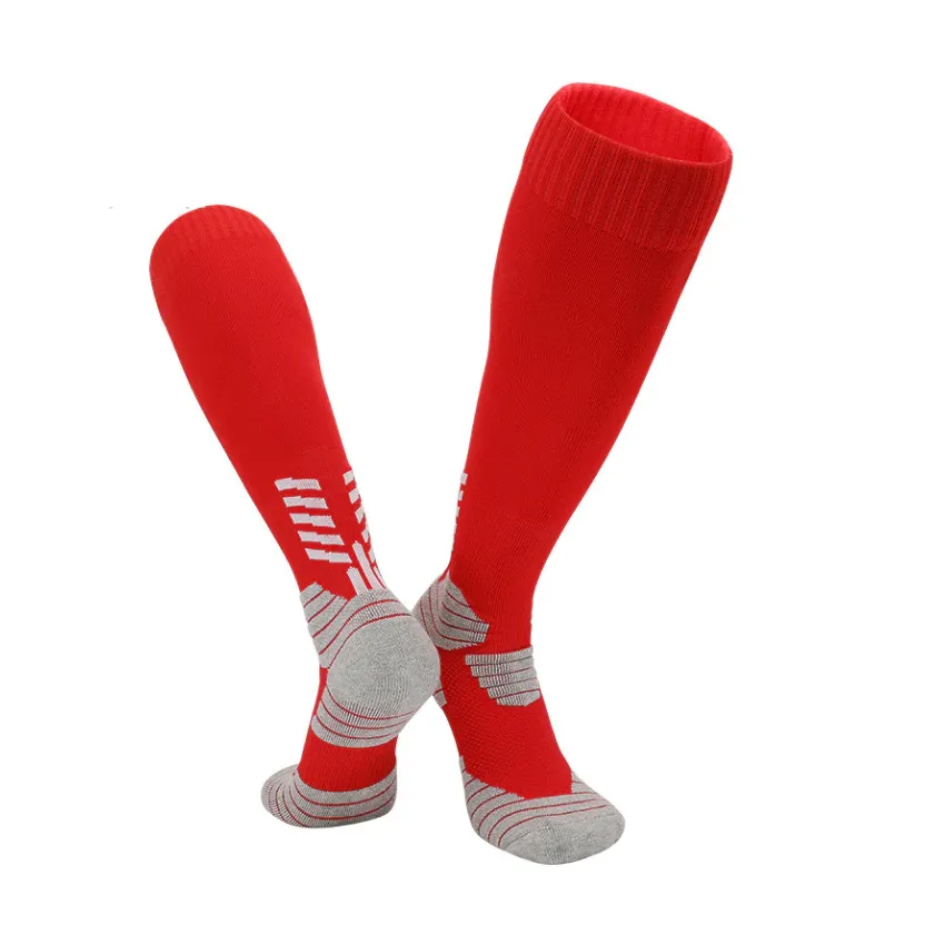 3 Pack Men's Thick Football Socks Red