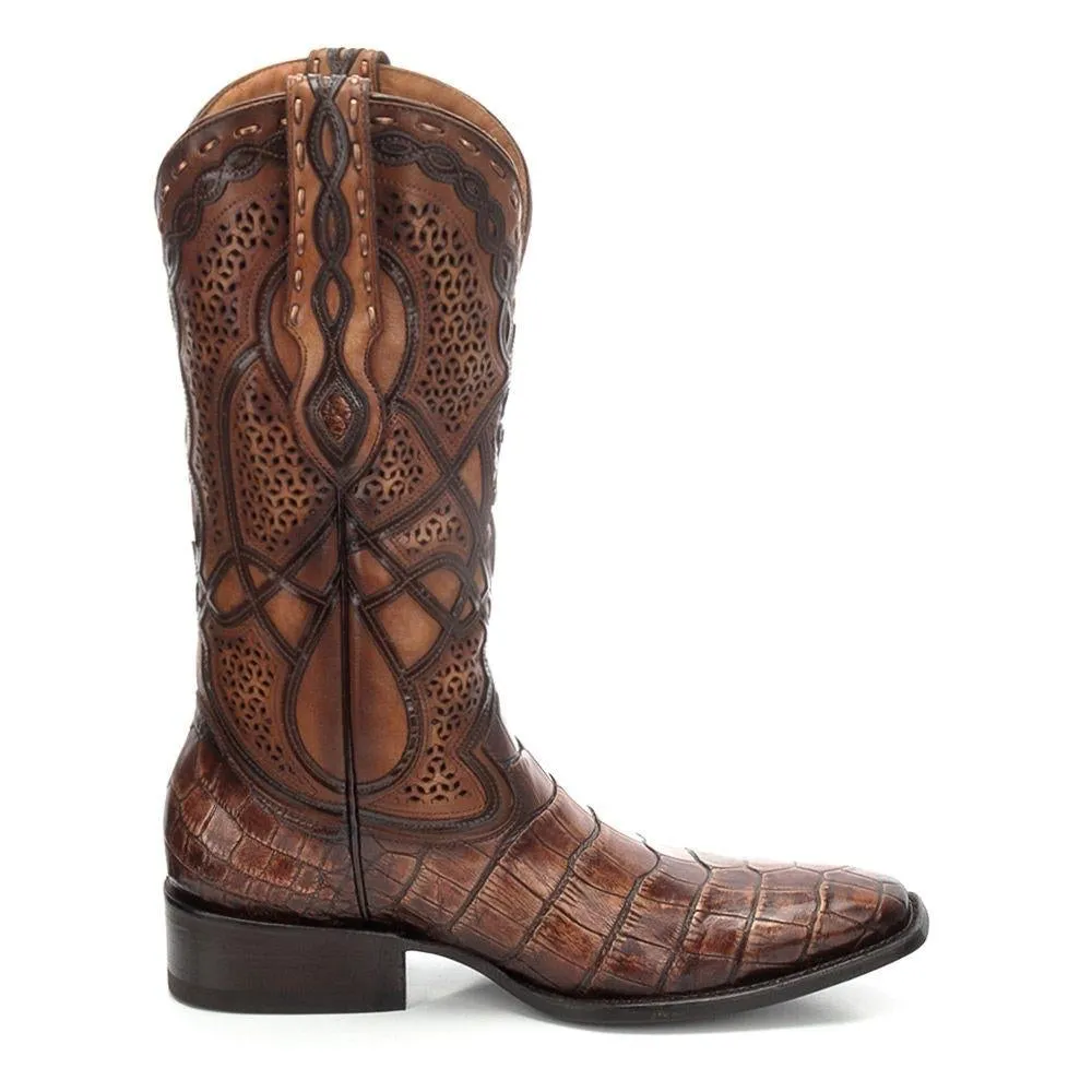 3C1HAL - Cuadra copper western cowboy alligator boots for men