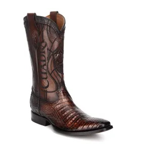 3C1NFY - Cuadra brown dress cowboy exotic caiman leather boots for men