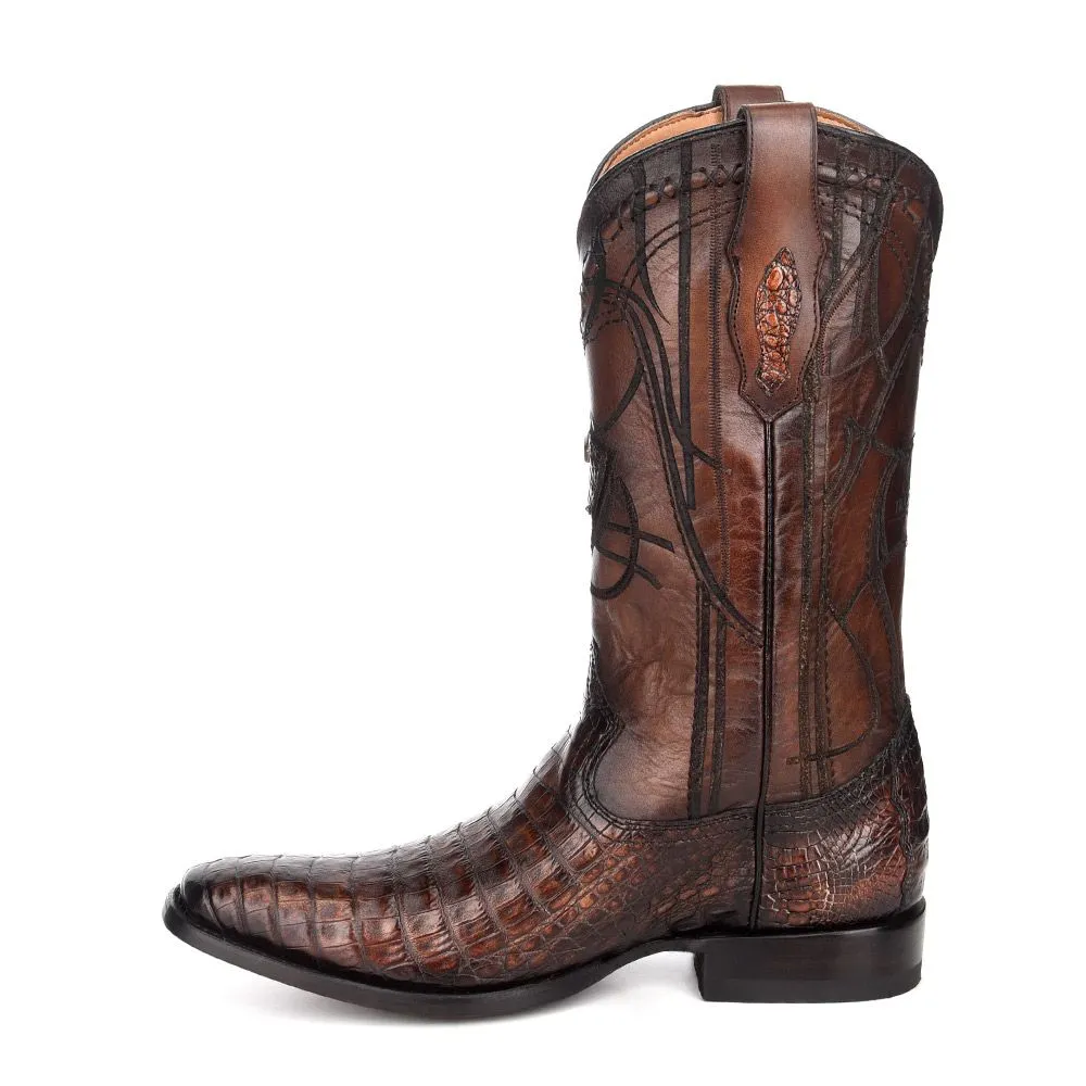 3C1NFY - Cuadra brown dress cowboy exotic caiman leather boots for men