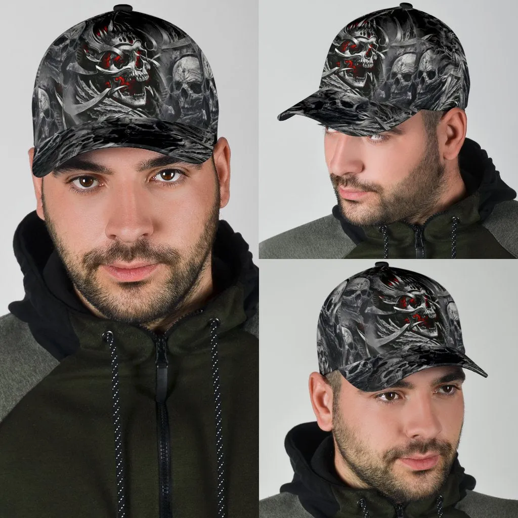 3D All Over Printed Baseball Cap With Skull, Skull Cap Hat For Men And Women