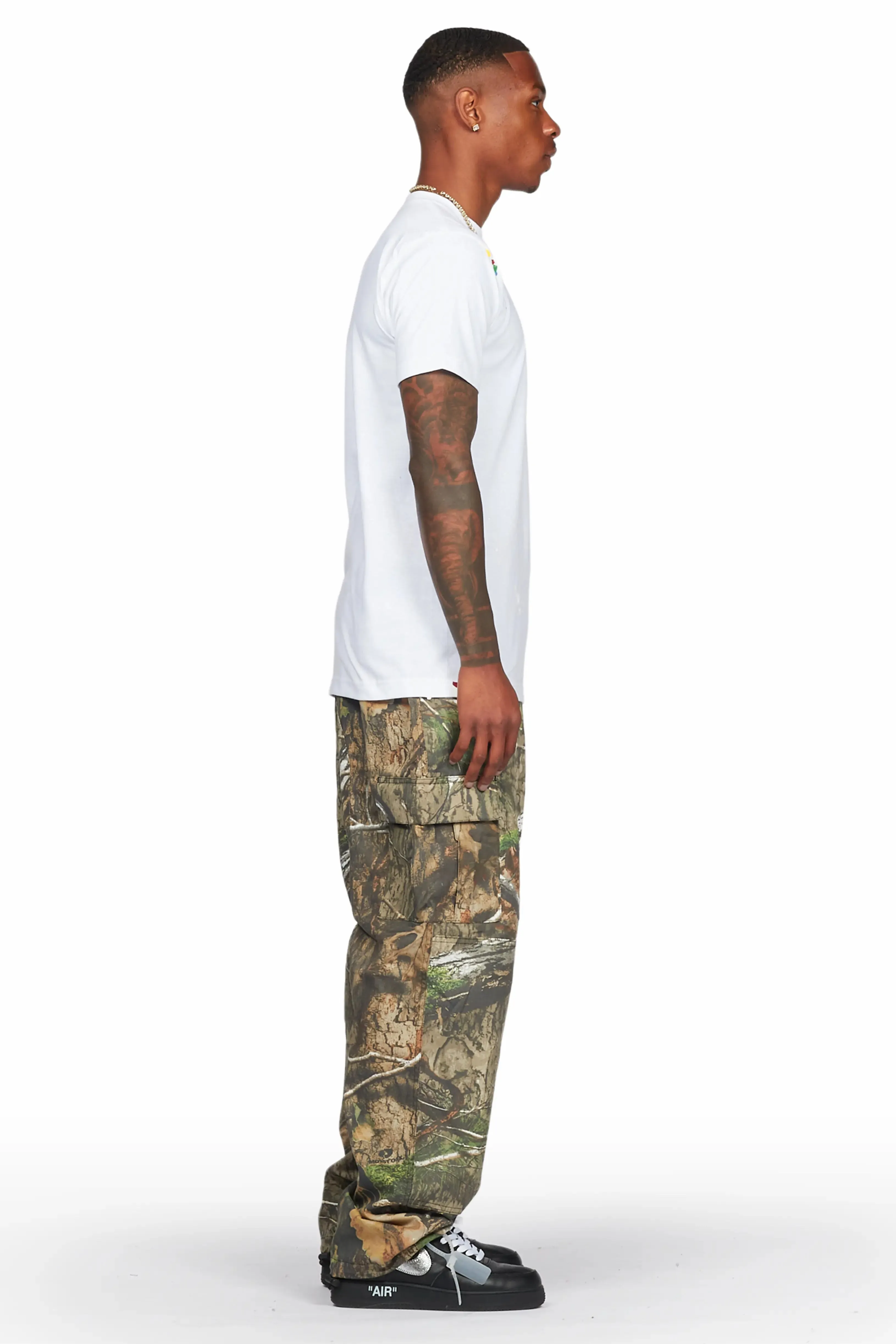 Acko Green Tree Camo Cargo Graphic Pants