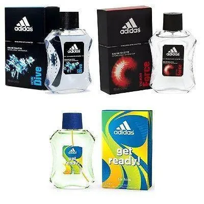 Adidas Combo - Ice Dive, Team Force and Get Ready EDT Perfume for Men (100 ml x 3)