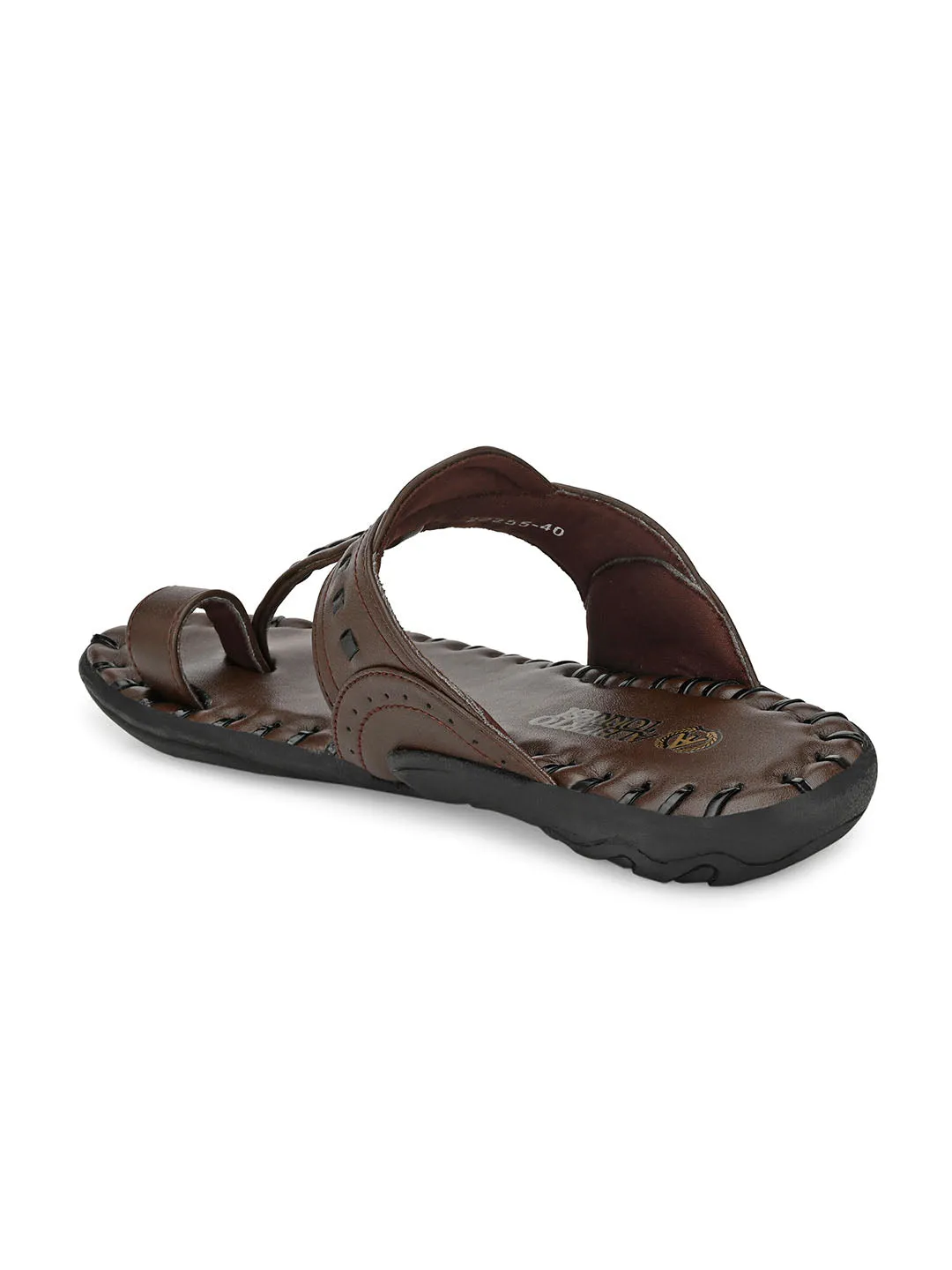 Alberto Torresi Men's Dark Brown Kolhapuri Thong Slipper