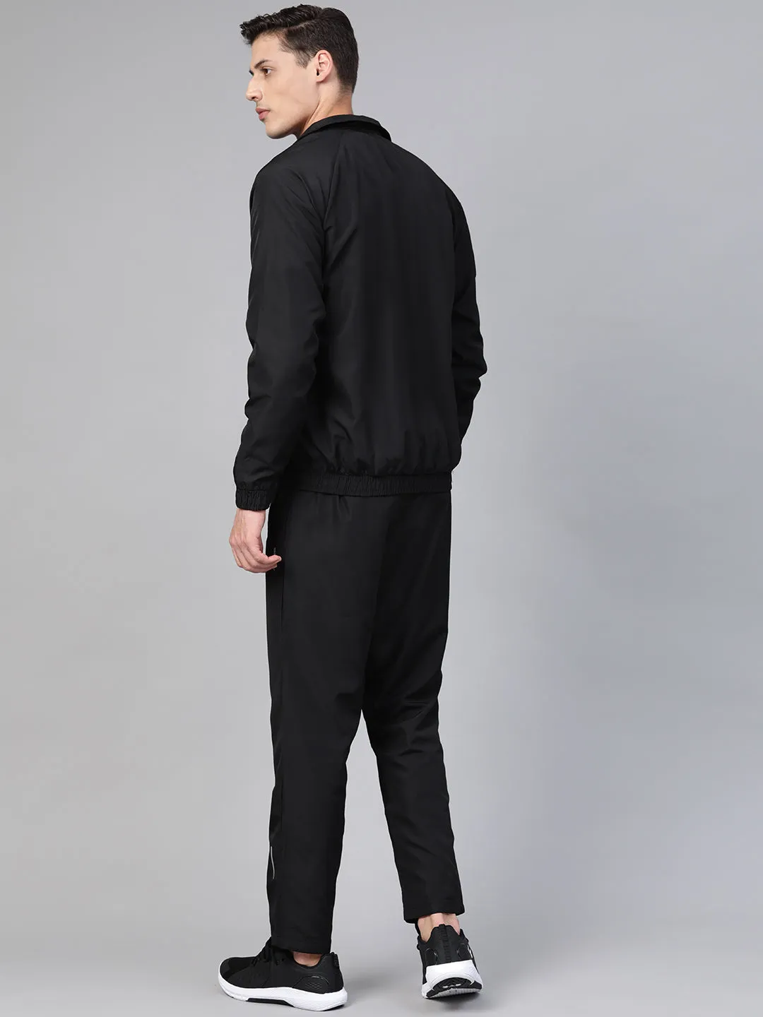 Alcis Men Black Printed Sports Tracksuit