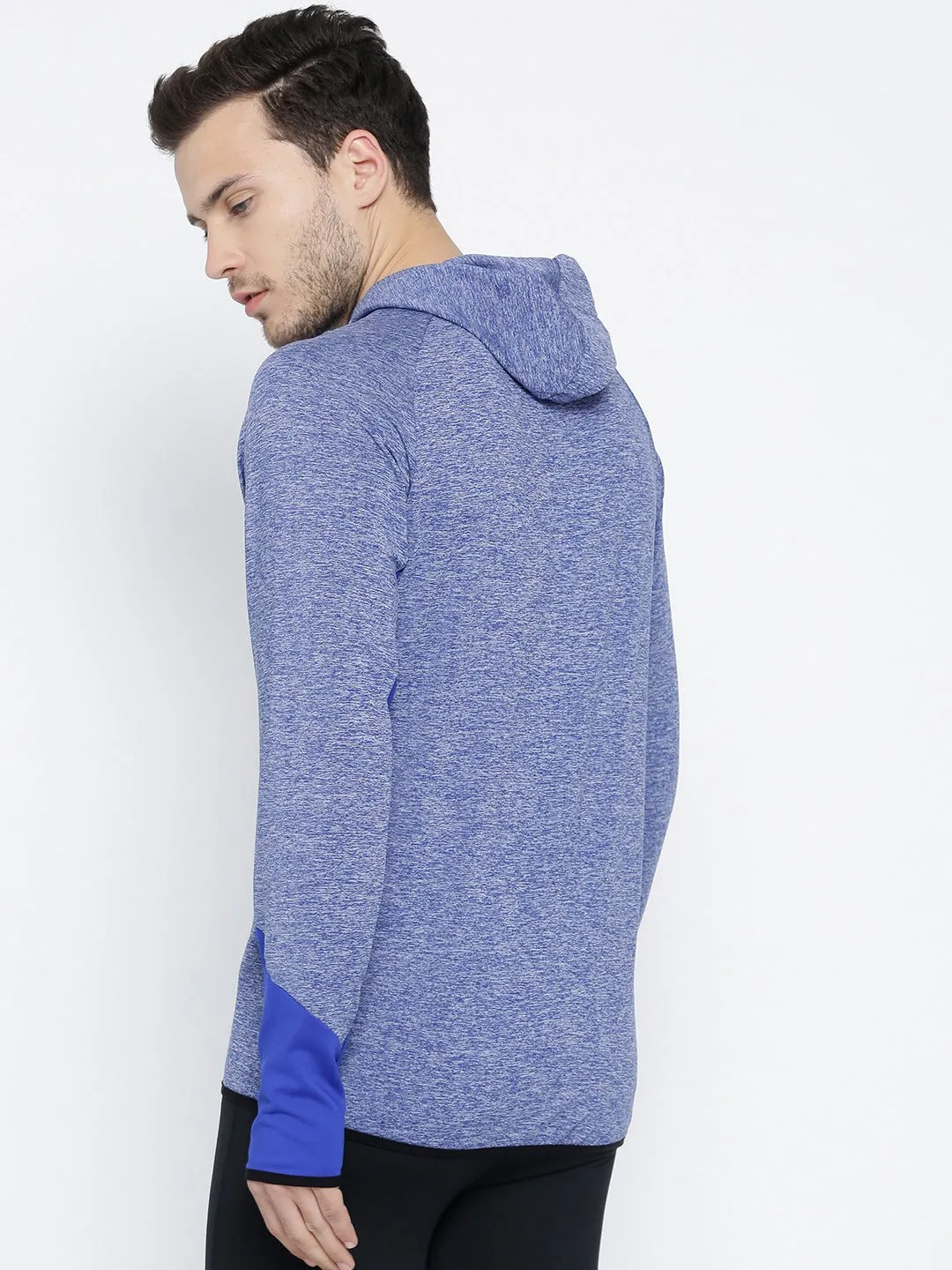 Alcis Men Blue Solid Hooded Sweatshirt