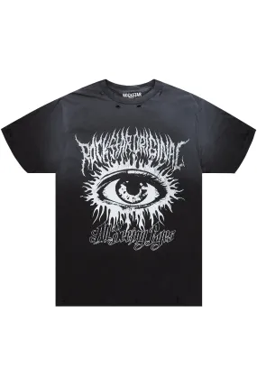 All Seeing Eyes Black Graphic T-Shirt