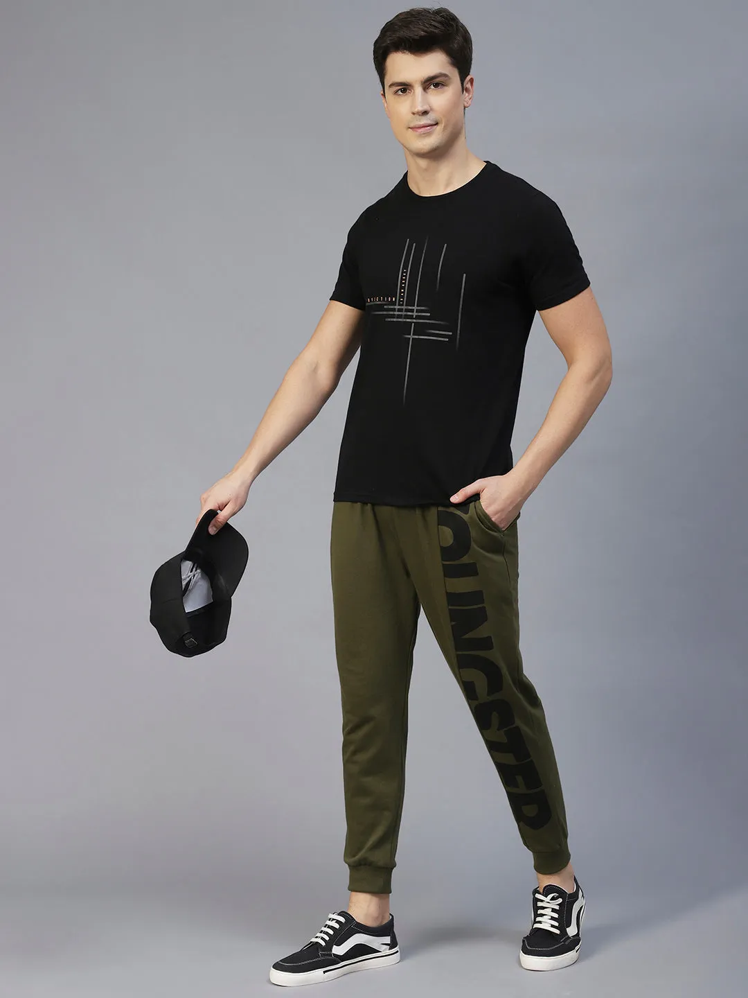 Army Green One Side Printed Jogger