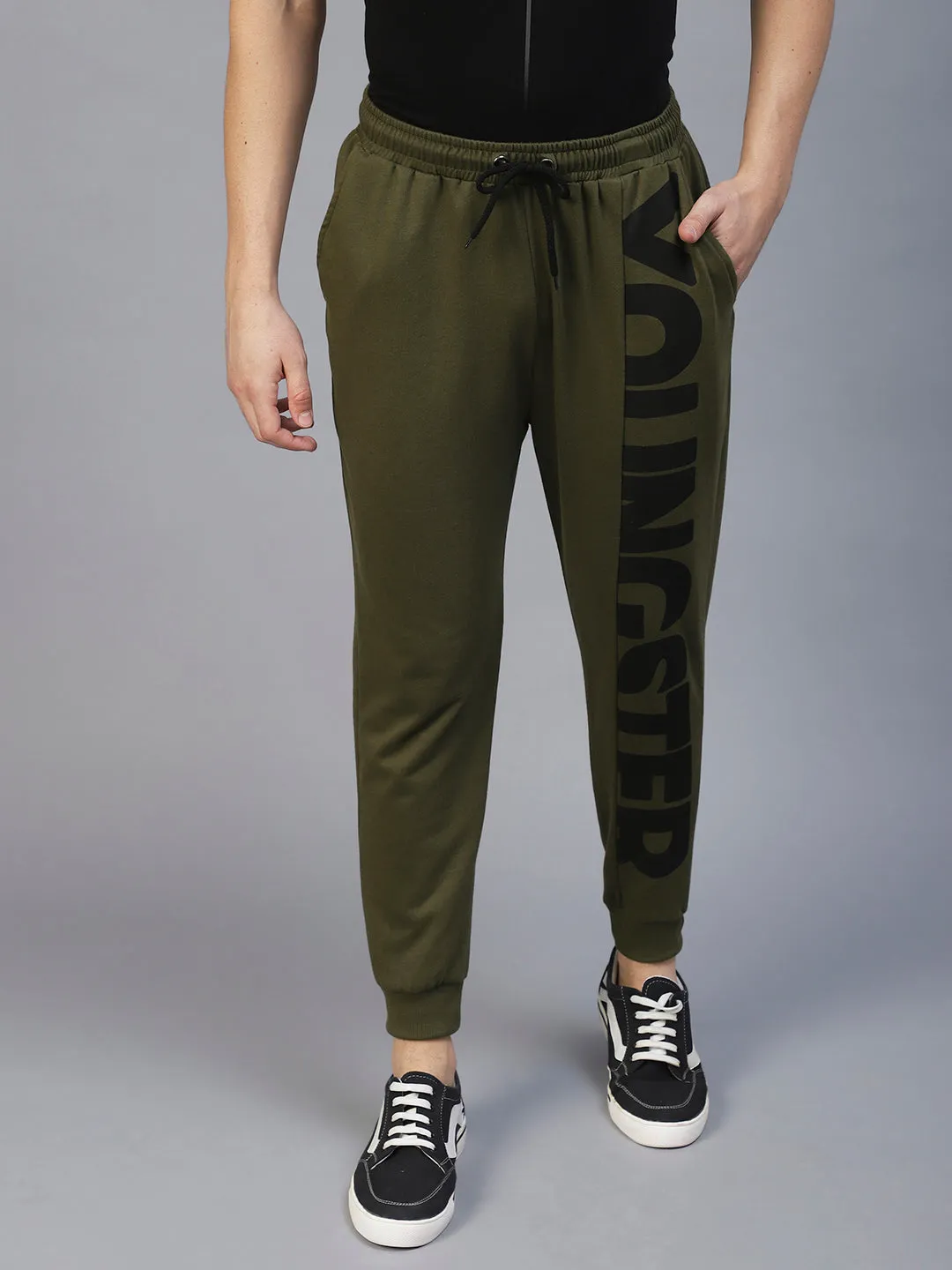 Army Green One Side Printed Jogger