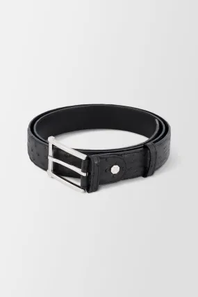 Artioli Black Ostrich Belt