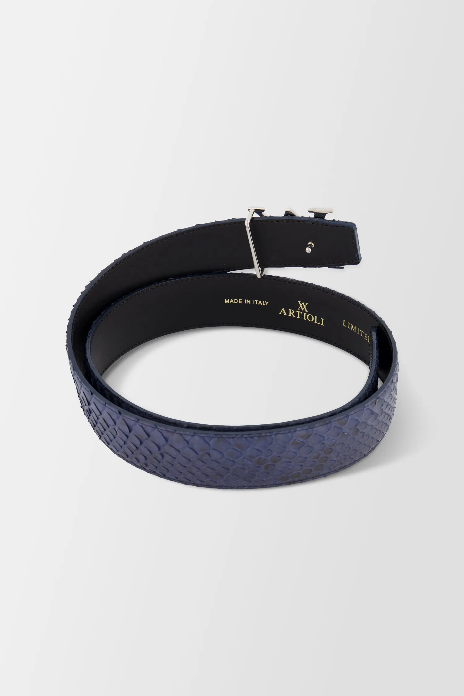 Artioli Blue Python Belt