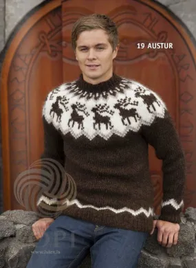 Austur (East) Mens Wool Sweater Brown