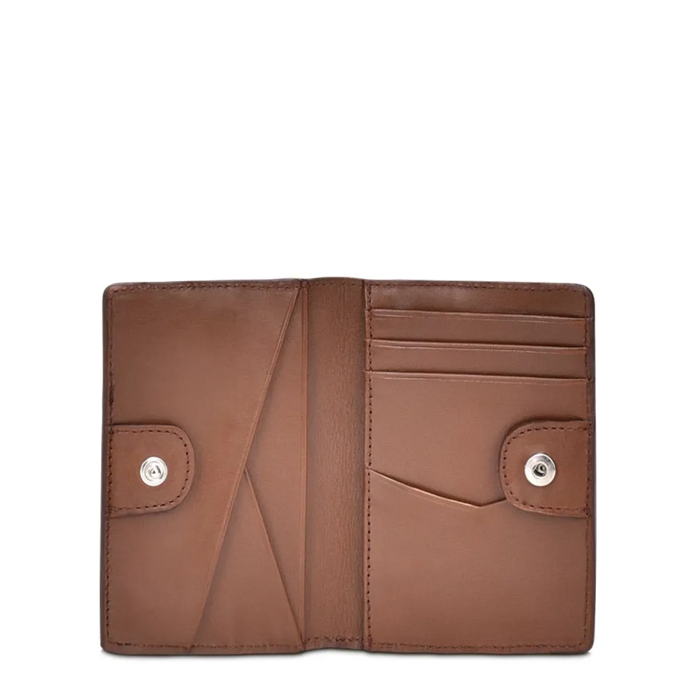 B3007VE - Cuadra Almond men's classic deerskin card holder for men