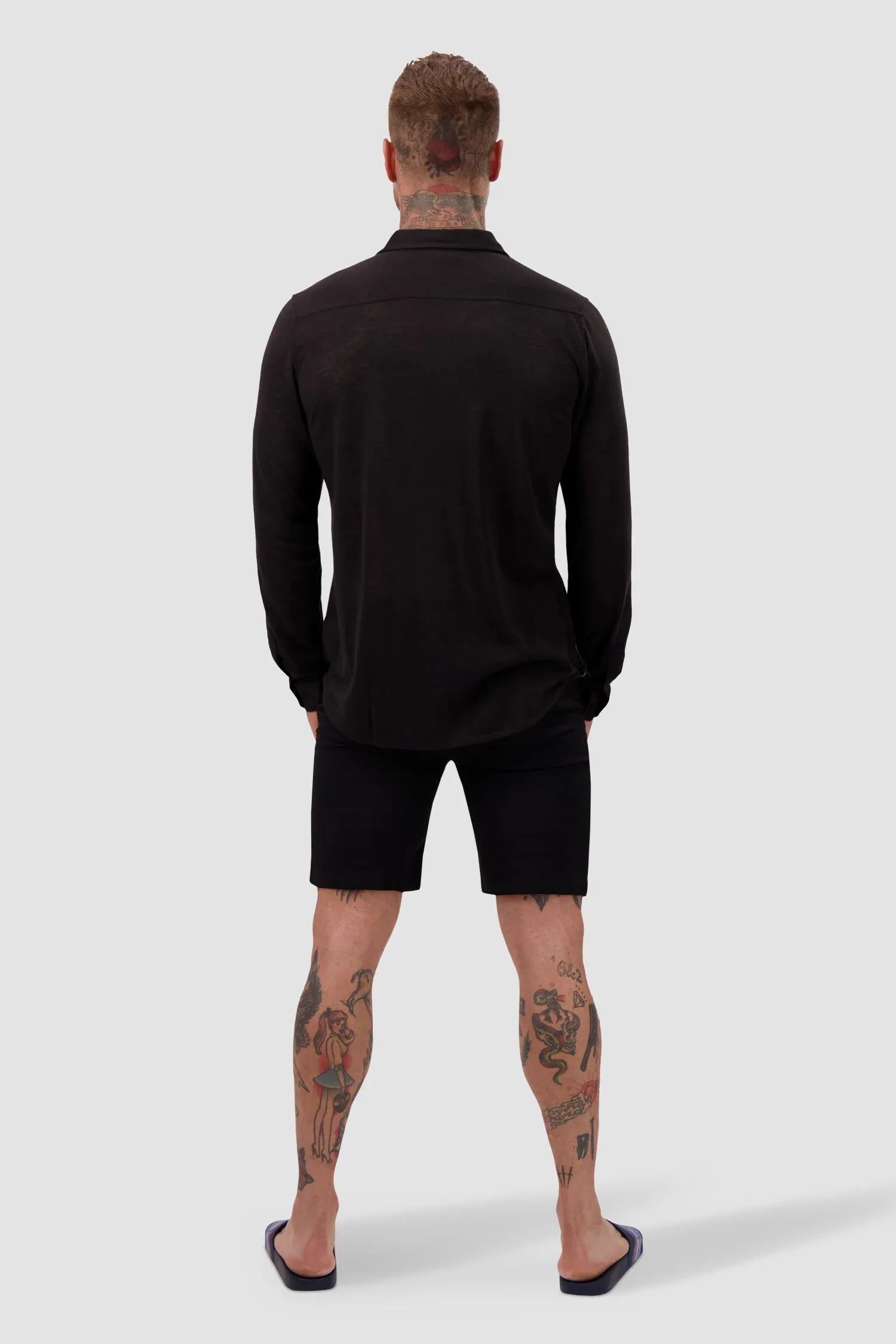 Bain de Mer Black Byblos Linen Shirt