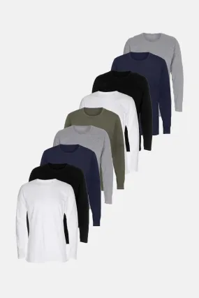 Basic Langærmet T-Shirt - Pakketilbud (9 stk.)