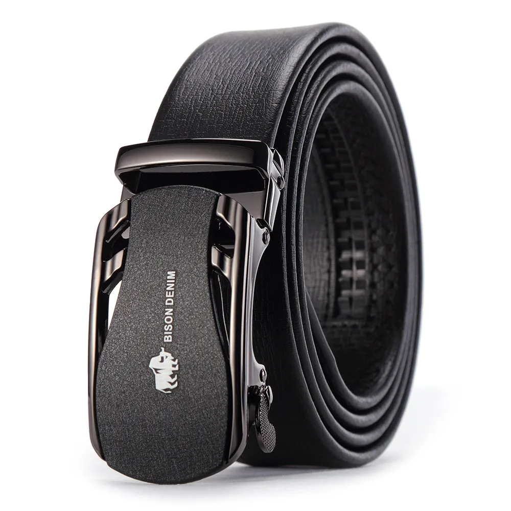 Belts For Men Genuine Leather Cowskin Black Belt Automatic Buckle