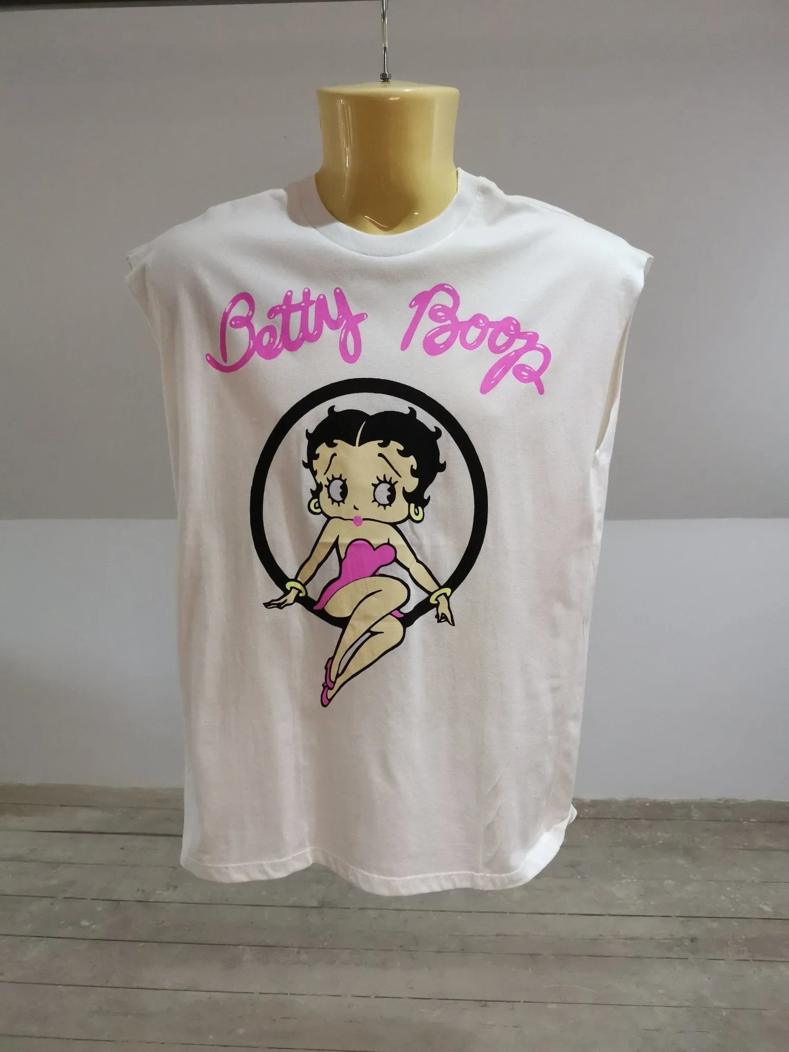 Betty Boop White Cut-Off Tee