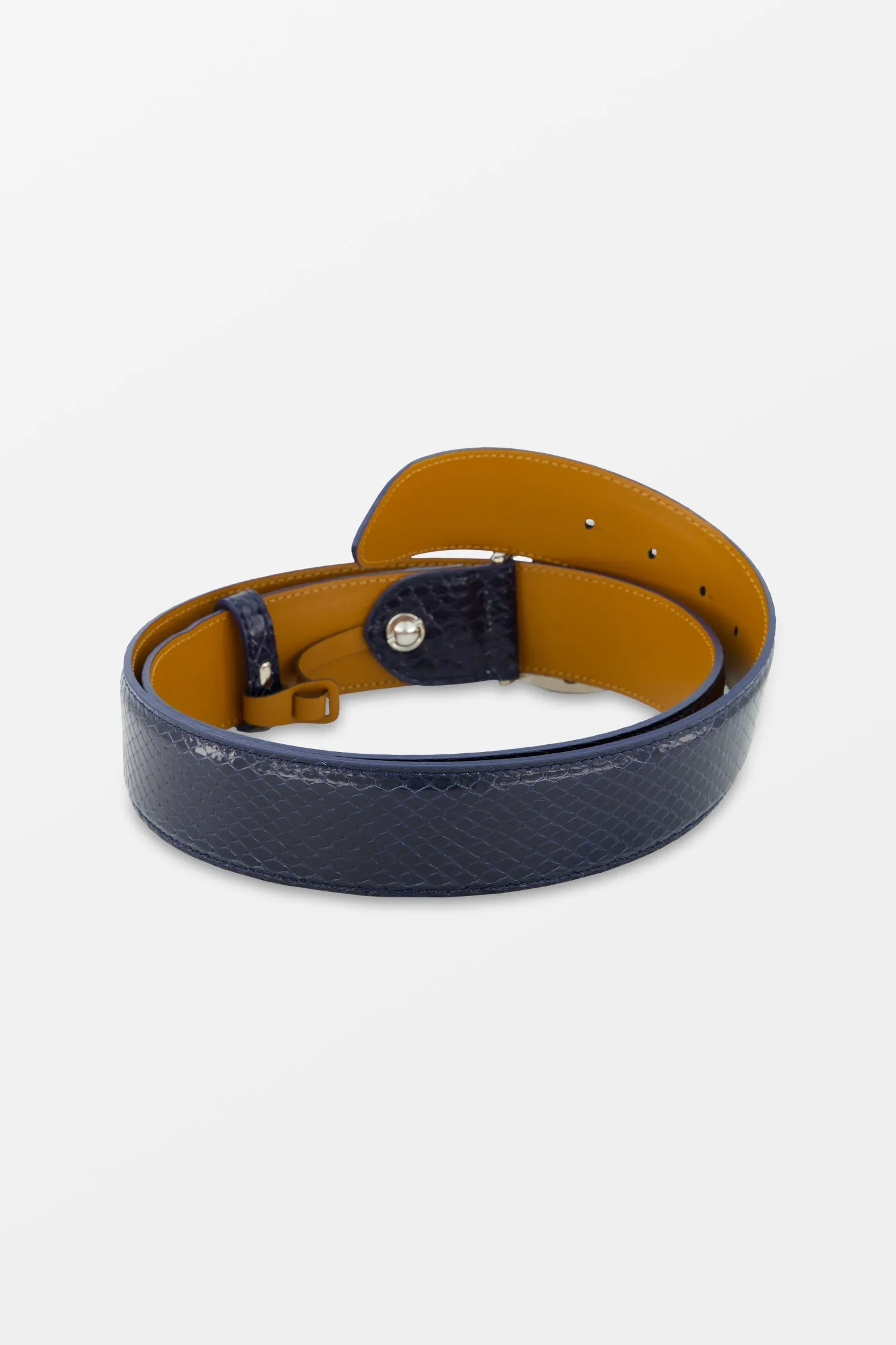 Billionaire Navy Python Belt