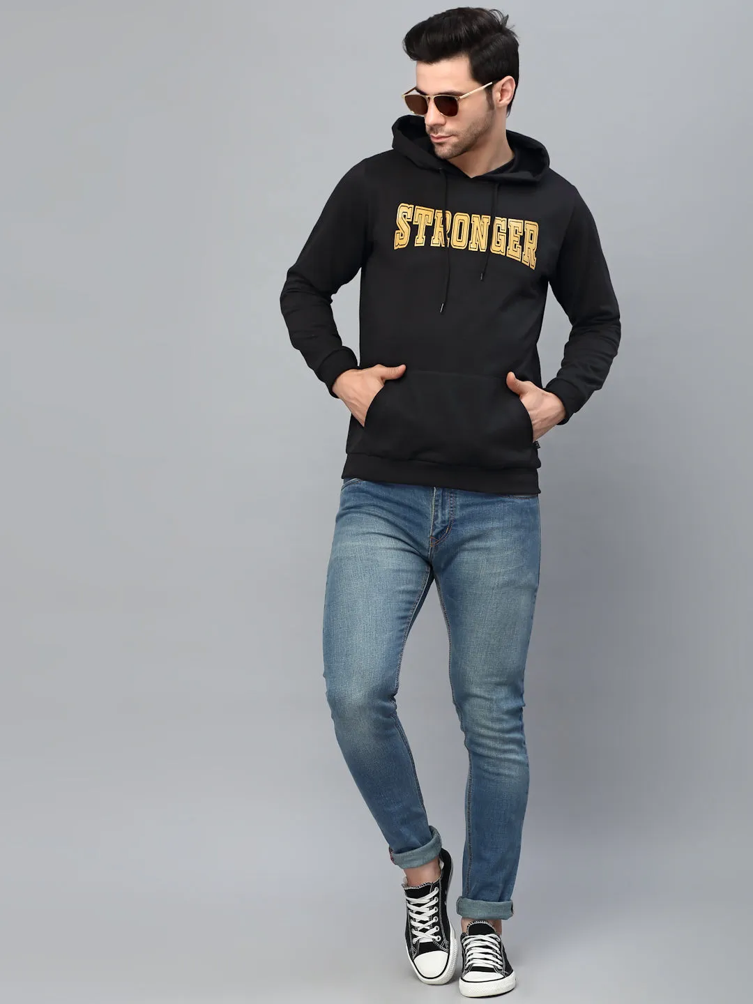 Bold Printed Hood Fleece Sweatshirt