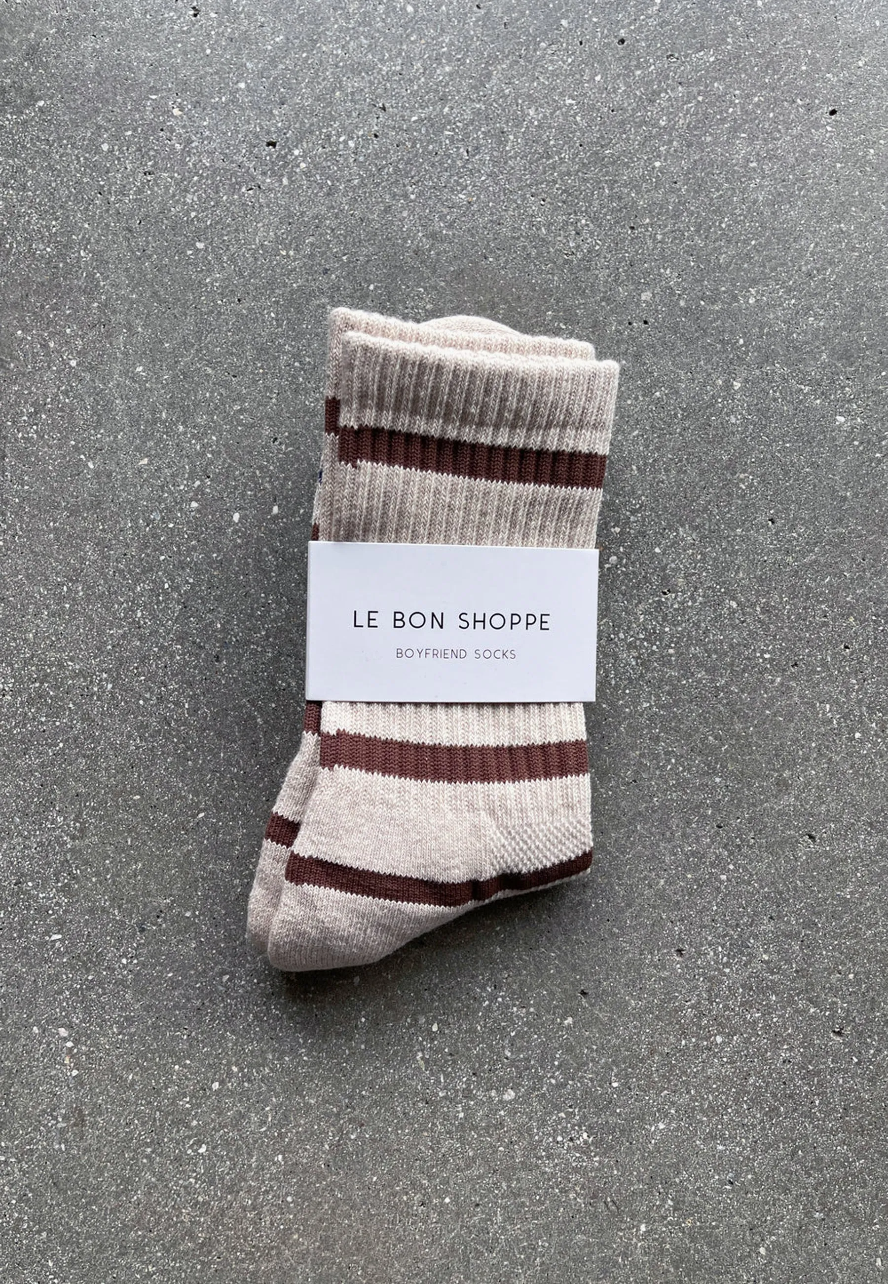 Boyfriend Socks - Flax Stripe