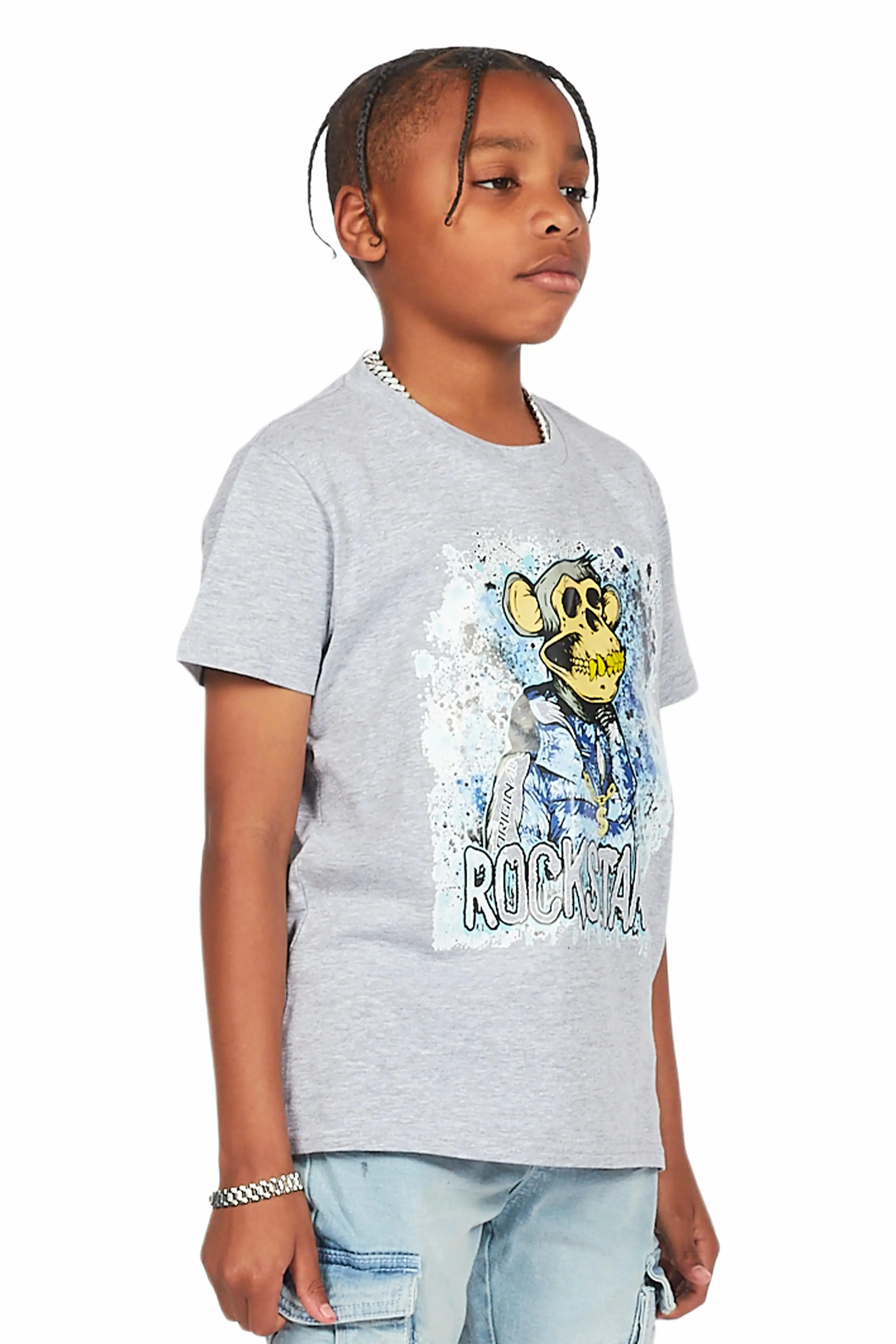 Boys Atlas Heather Grey Graphic T-Shirt