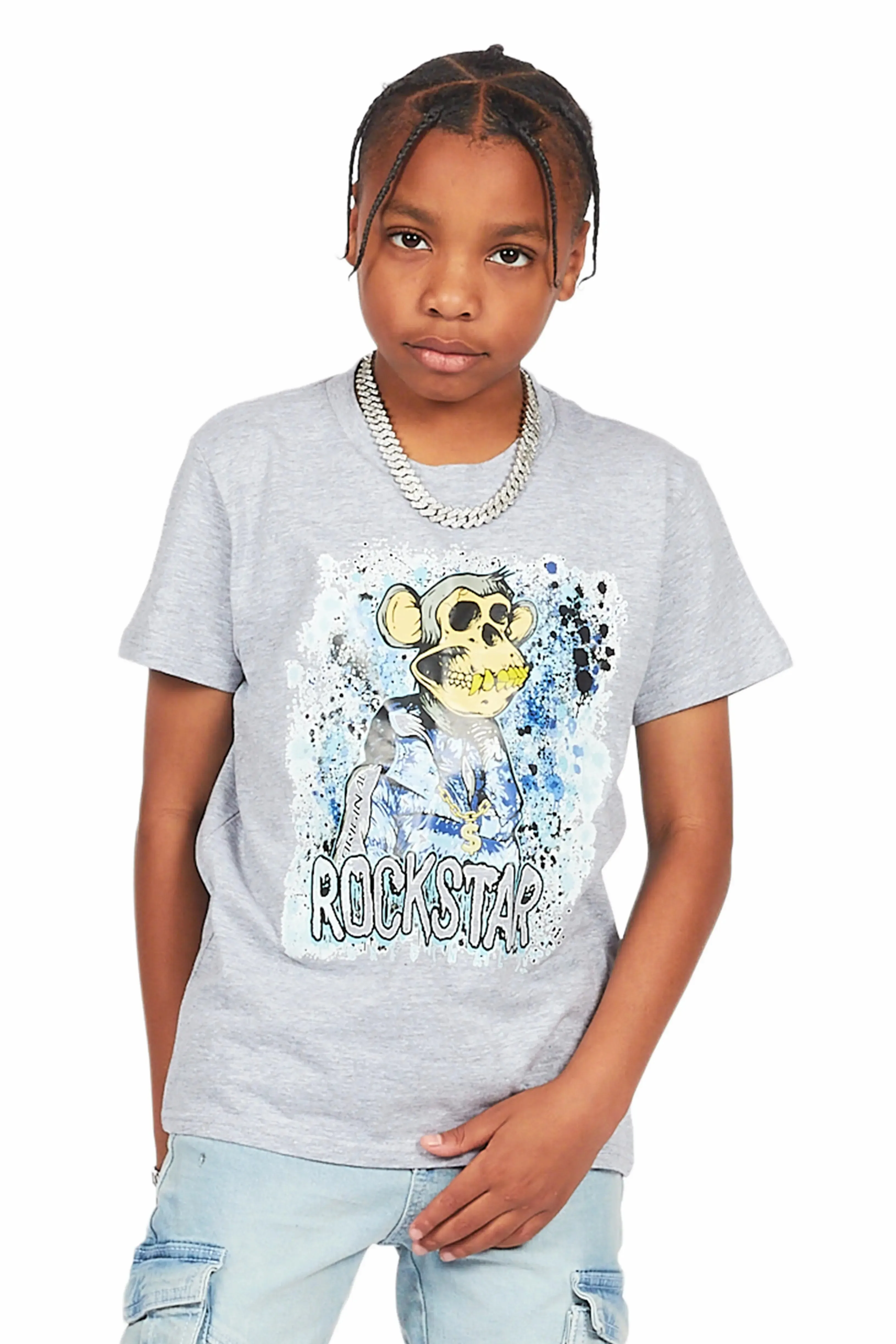 Boys Atlas Heather Grey Graphic T-Shirt