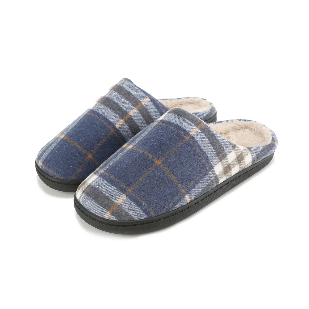 Braveman Men's Holiday Plaid Slide On House Slippers