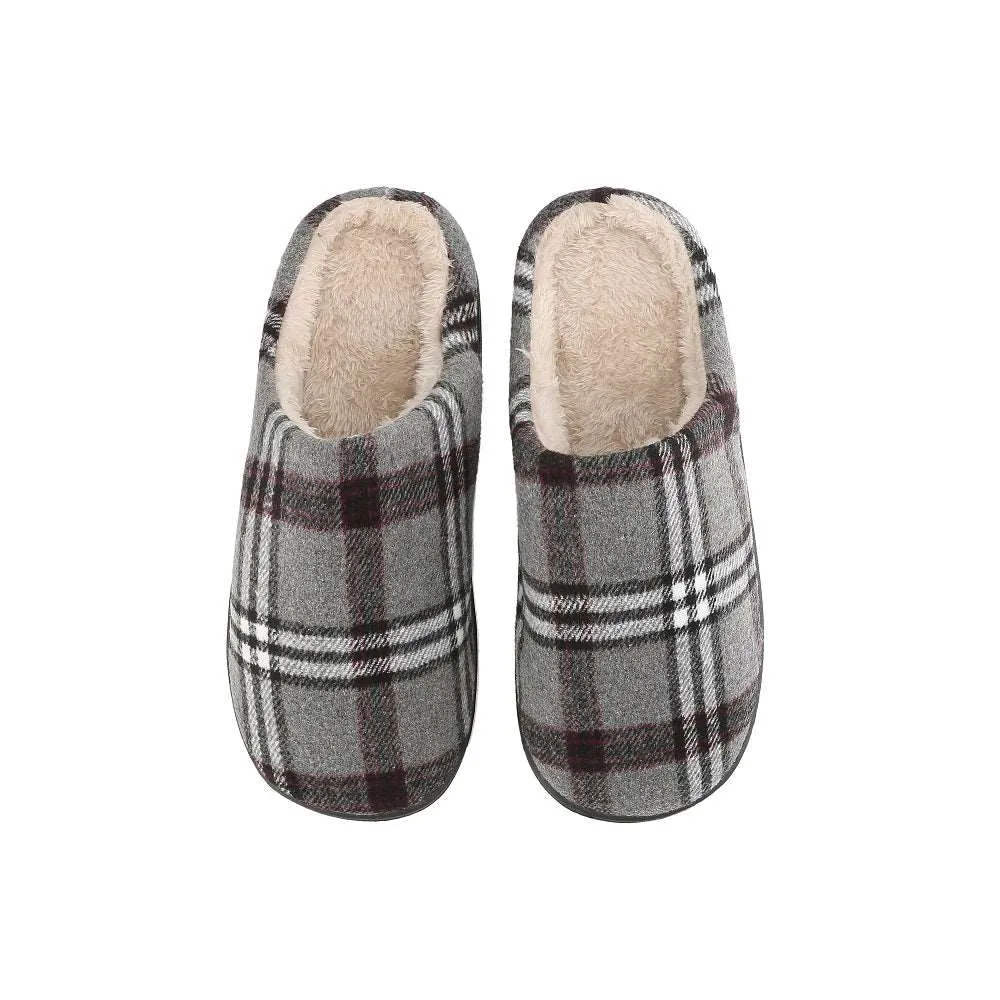 Braveman Men's Holiday Plaid Slide On House Slippers