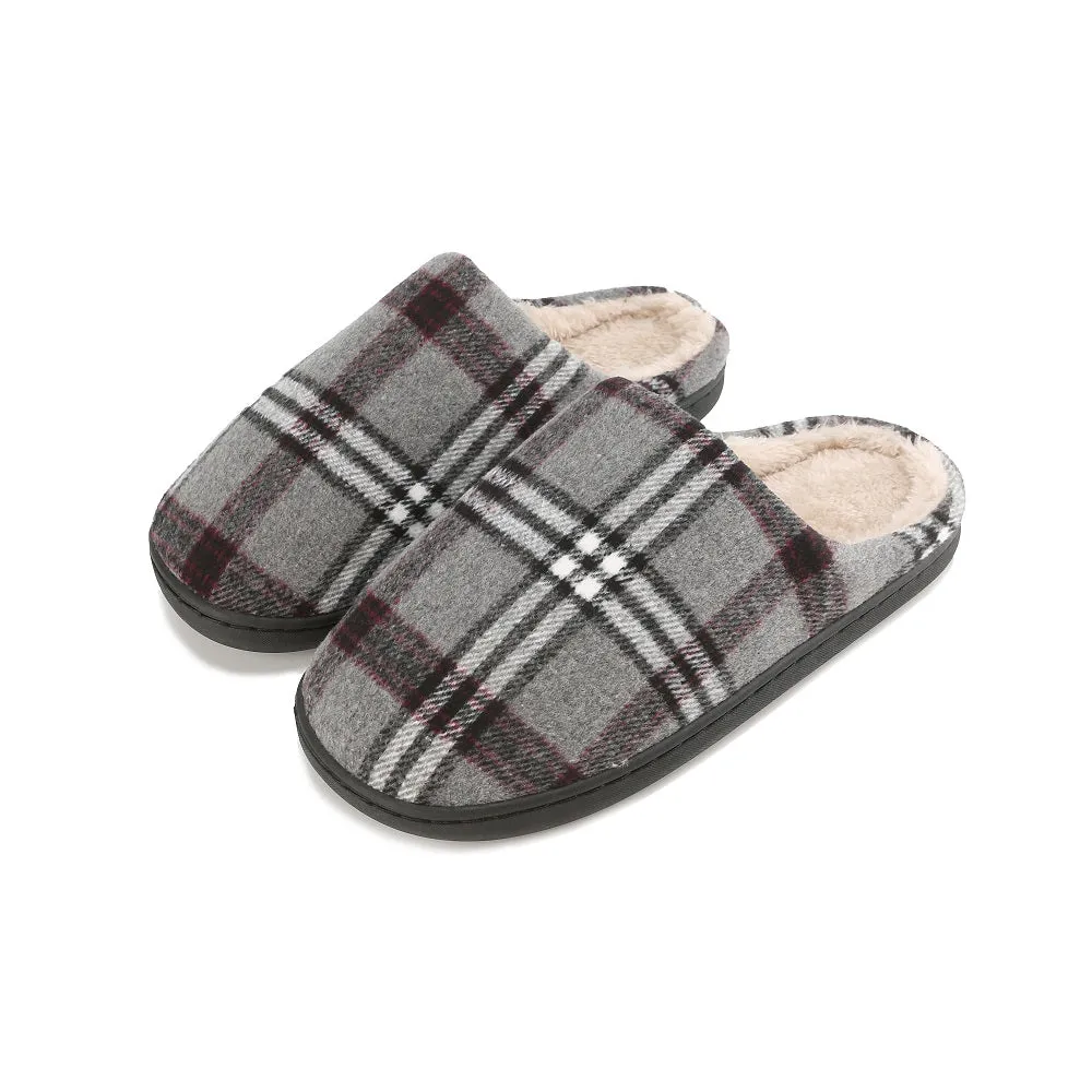 Braveman Men's Holiday Plaid Slide On House Slippers