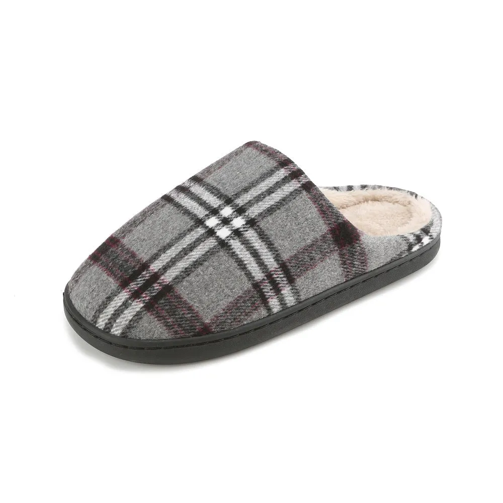 Braveman Men's Holiday Plaid Slide On House Slippers