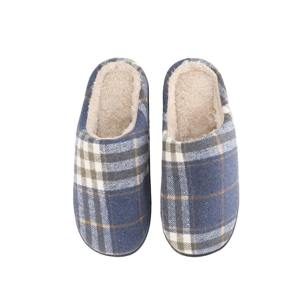 Braveman Men's Holiday Plaid Slide On House Slippers