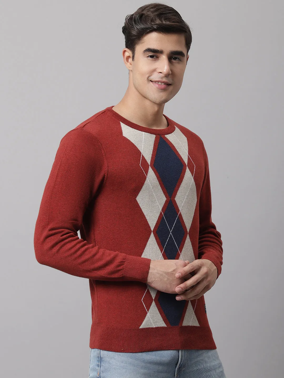 Cantabil  Rust Men Sweater