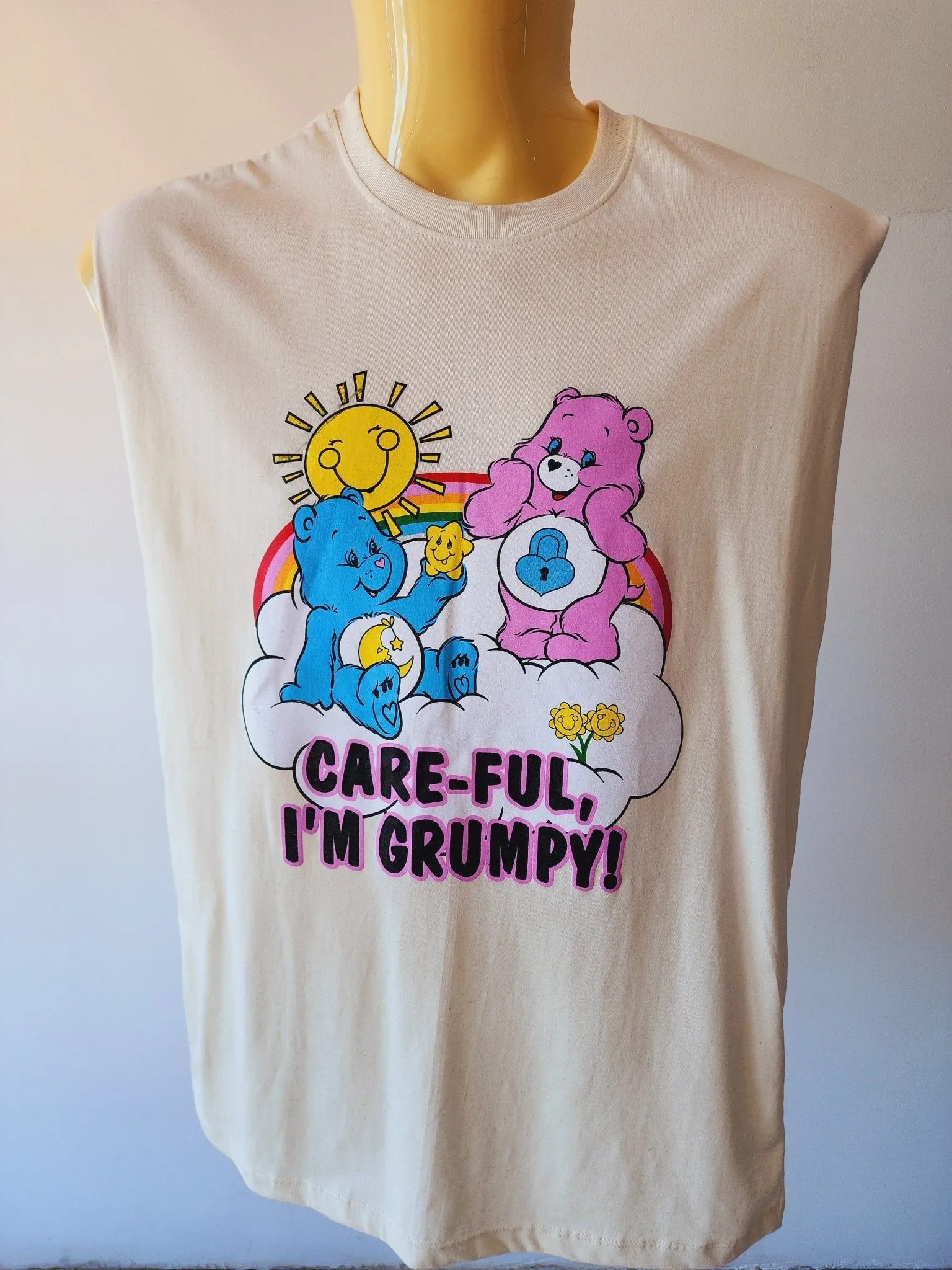 Care bear Grumpy Off white Cut-Off Tee