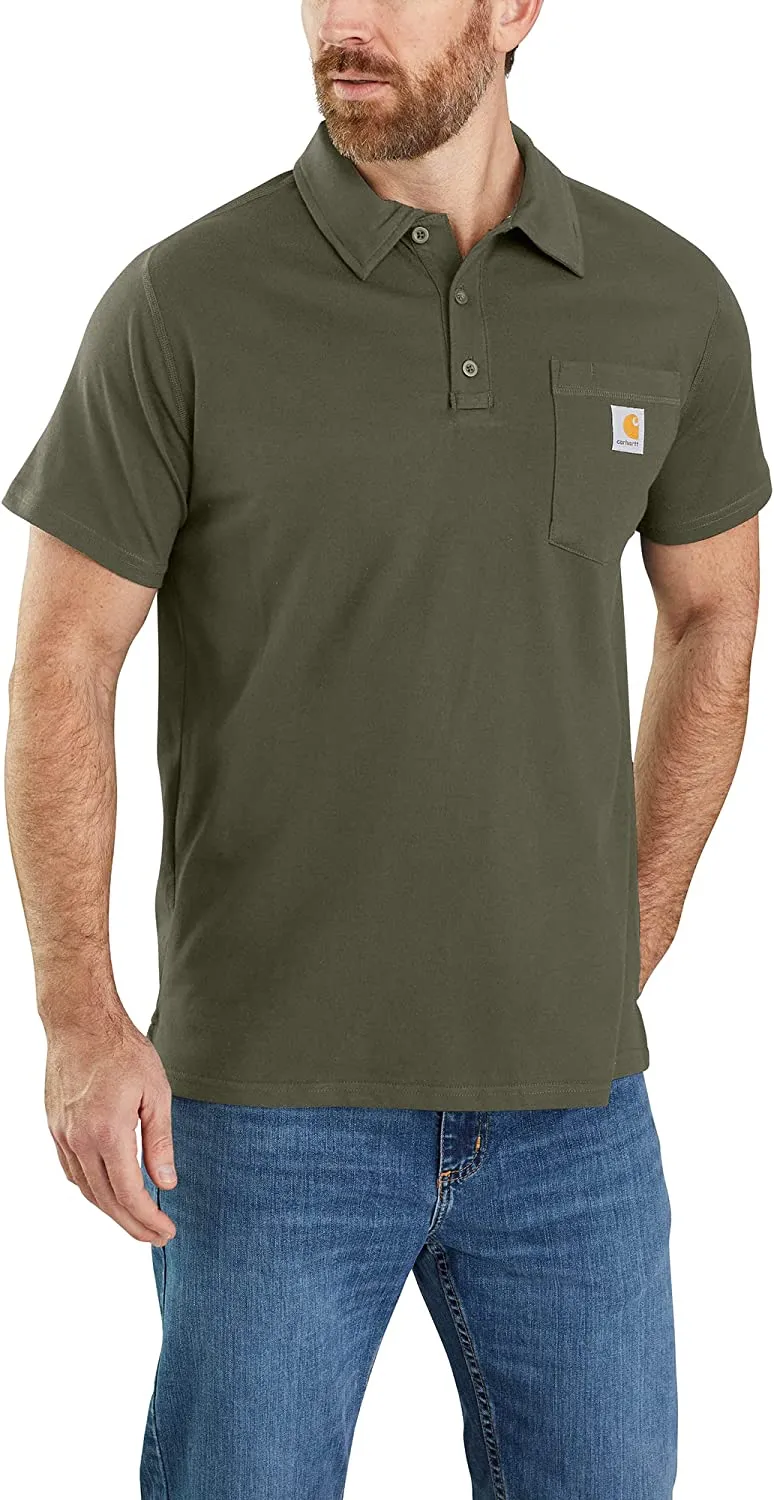 Carhartt Men's Force Delmont Short Sleeve Pocket Polo Shirt