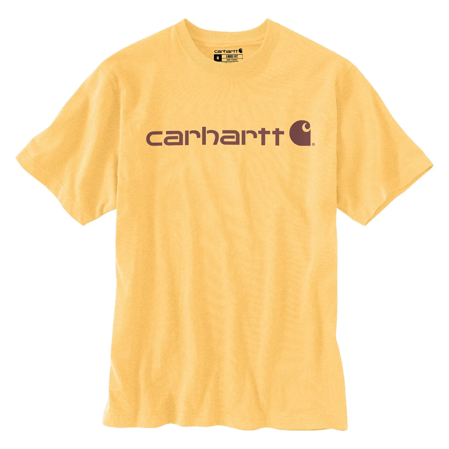 Carhartt Men's Signature Logo Short Sleeve T-Shirt_Vivid Yellow Heather