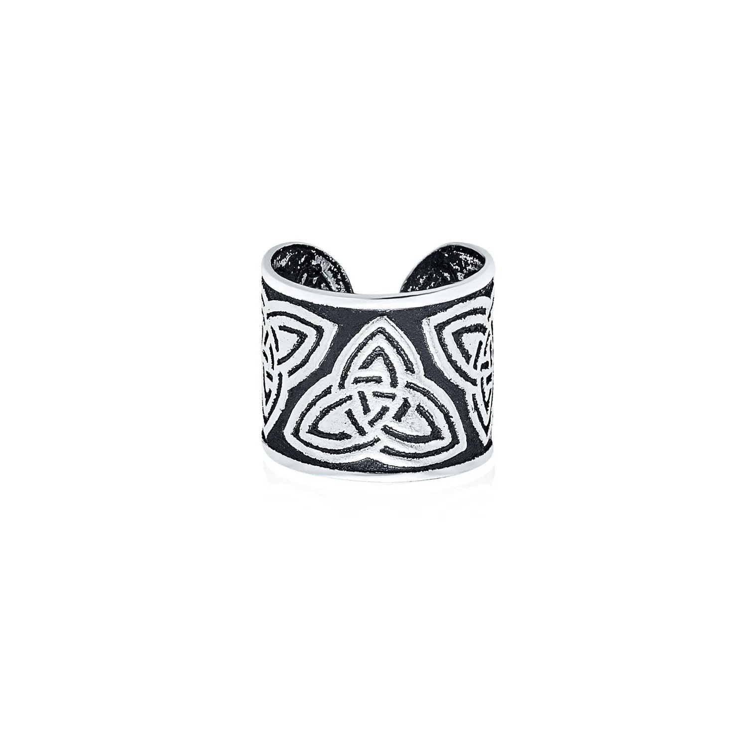 Celtic Ear Cuff Earring Helix 1 Piece Cartilage Black Sterling Silver