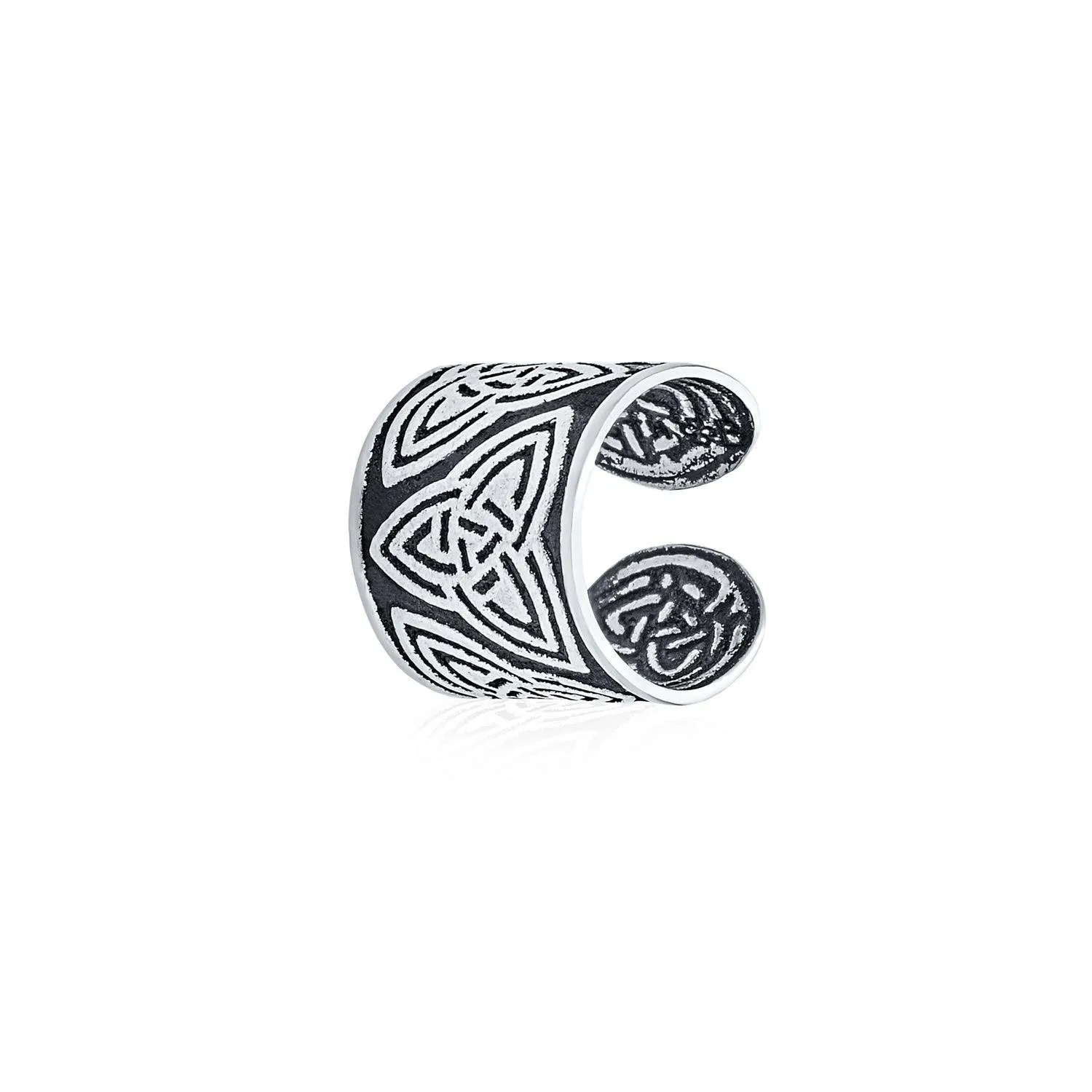 Celtic Ear Cuff Earring Helix 1 Piece Cartilage Black Sterling Silver