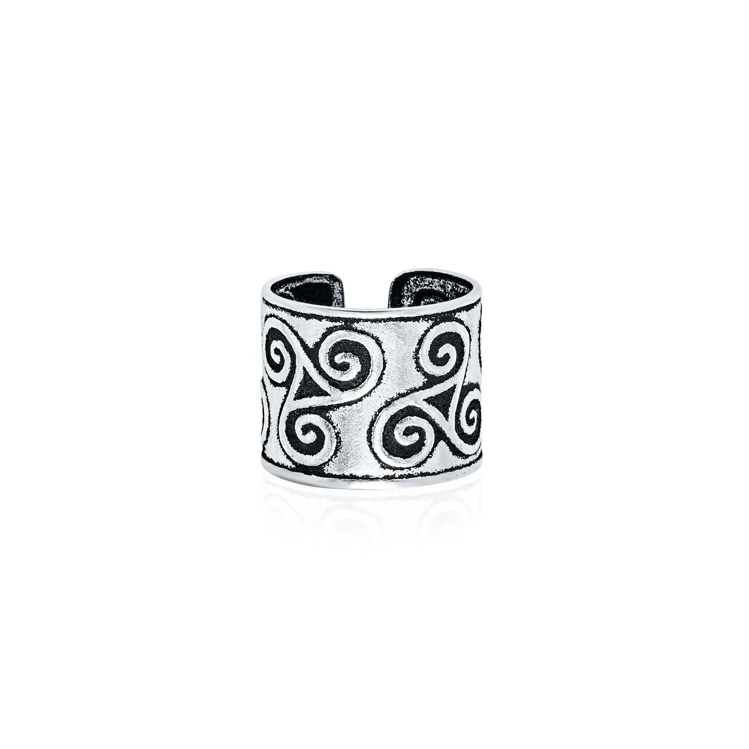 Celtic Ear Cuff Earring Helix 1 Piece Cartilage Black Sterling Silver