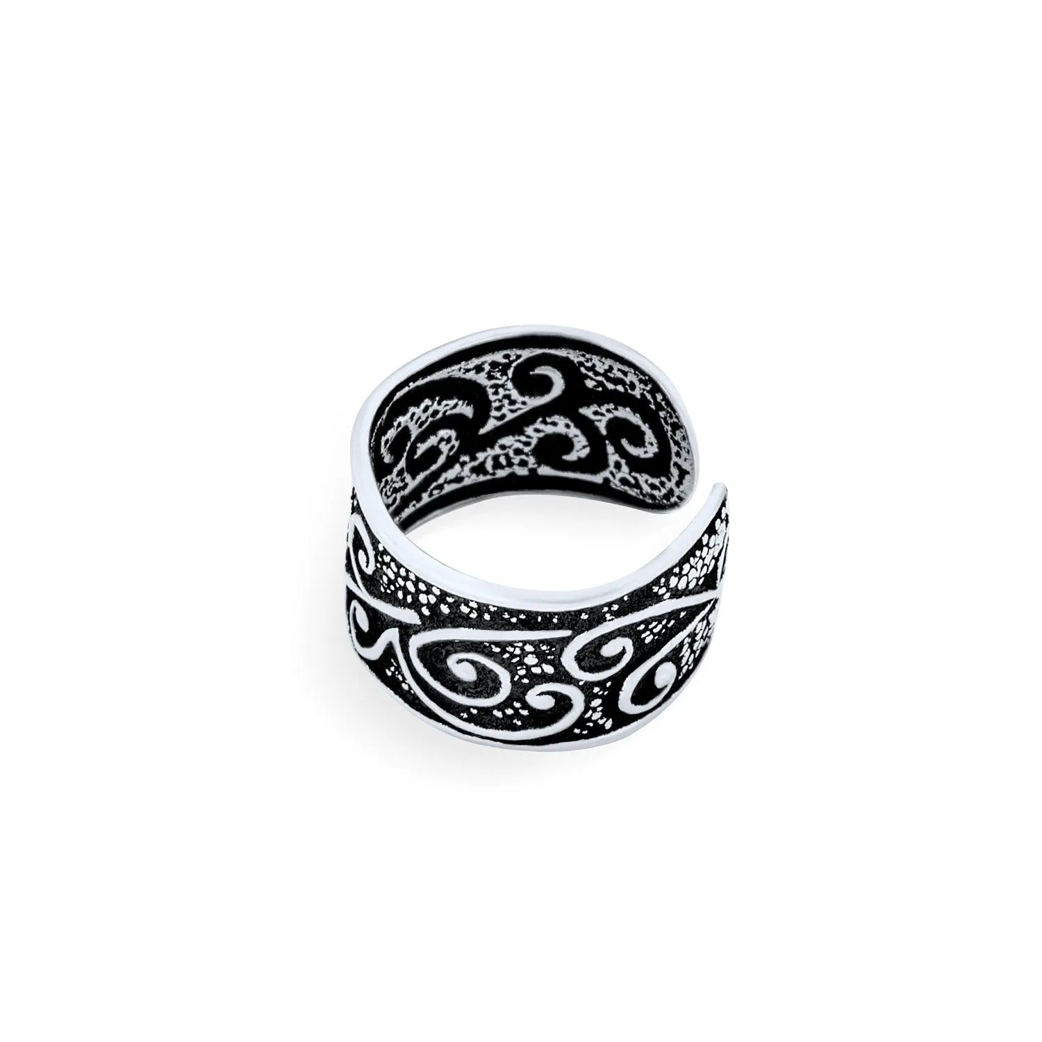 Celtic Ear Cuff Earring Helix 1 Piece Cartilage Black Sterling Silver