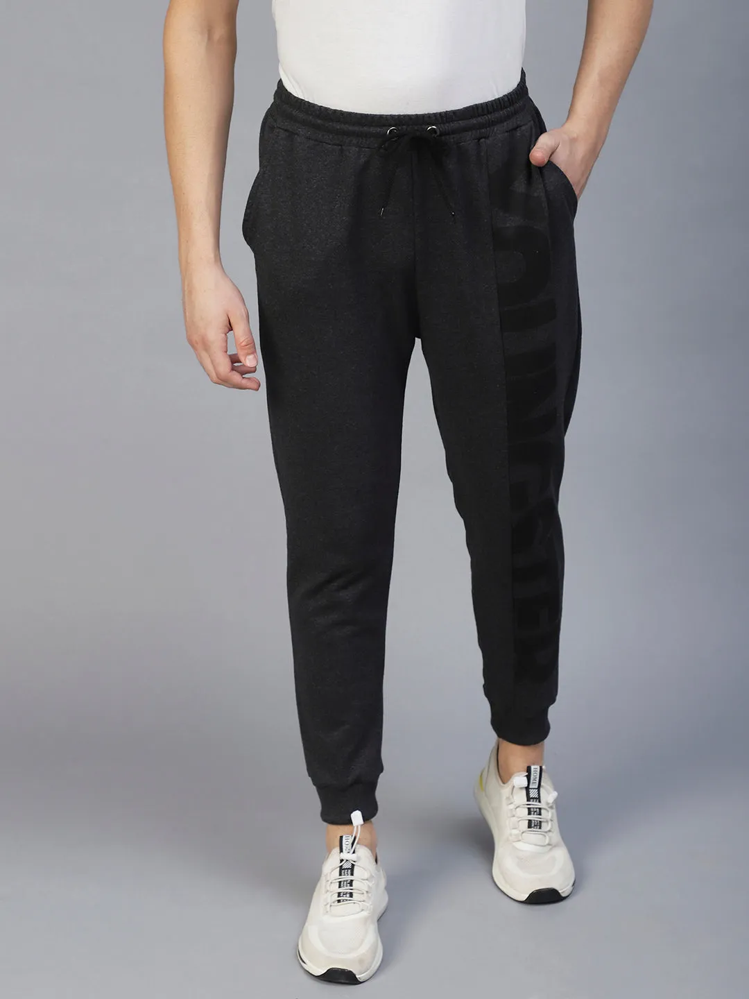 Charcoal One Side Printed Jogger