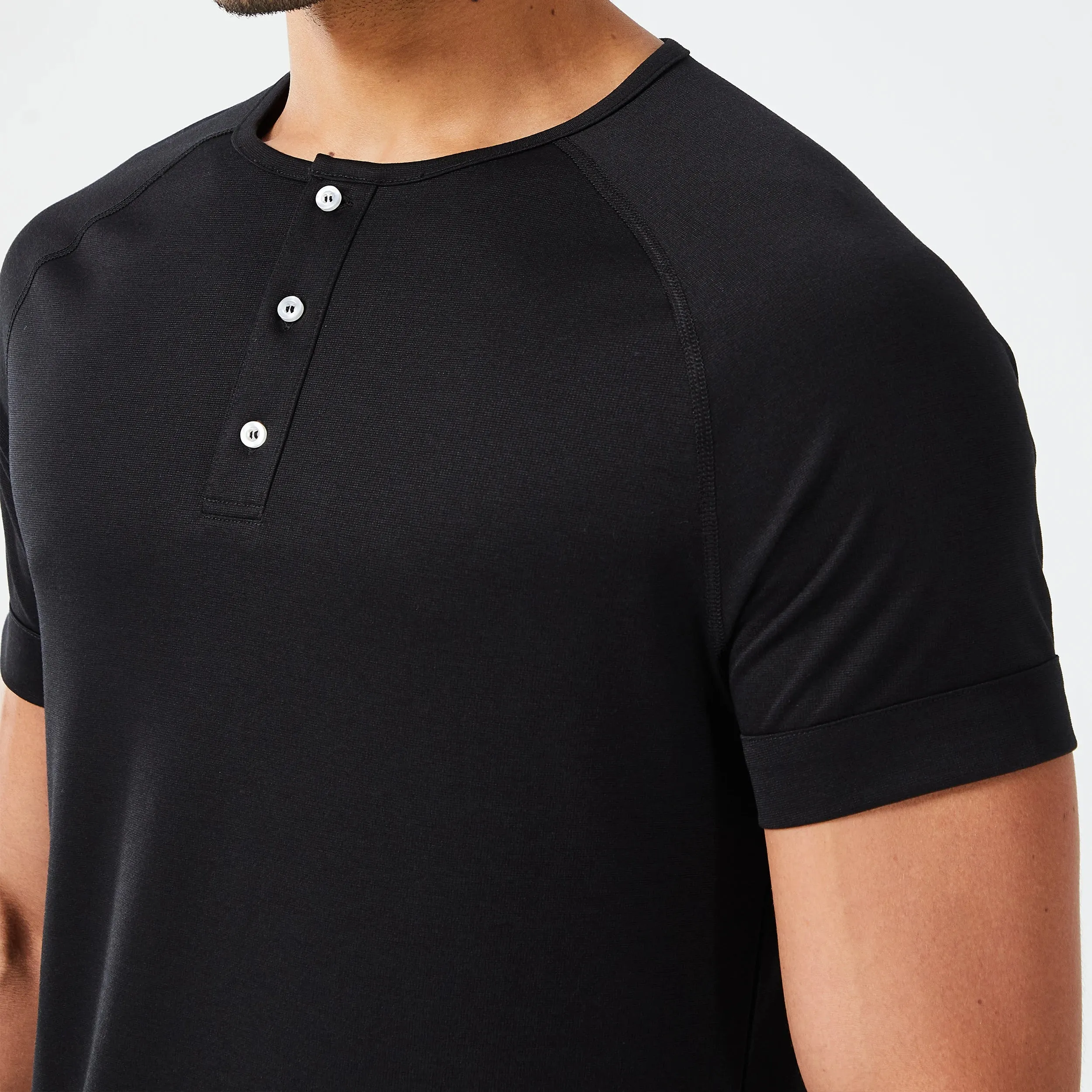 Code Henley Tee - Black