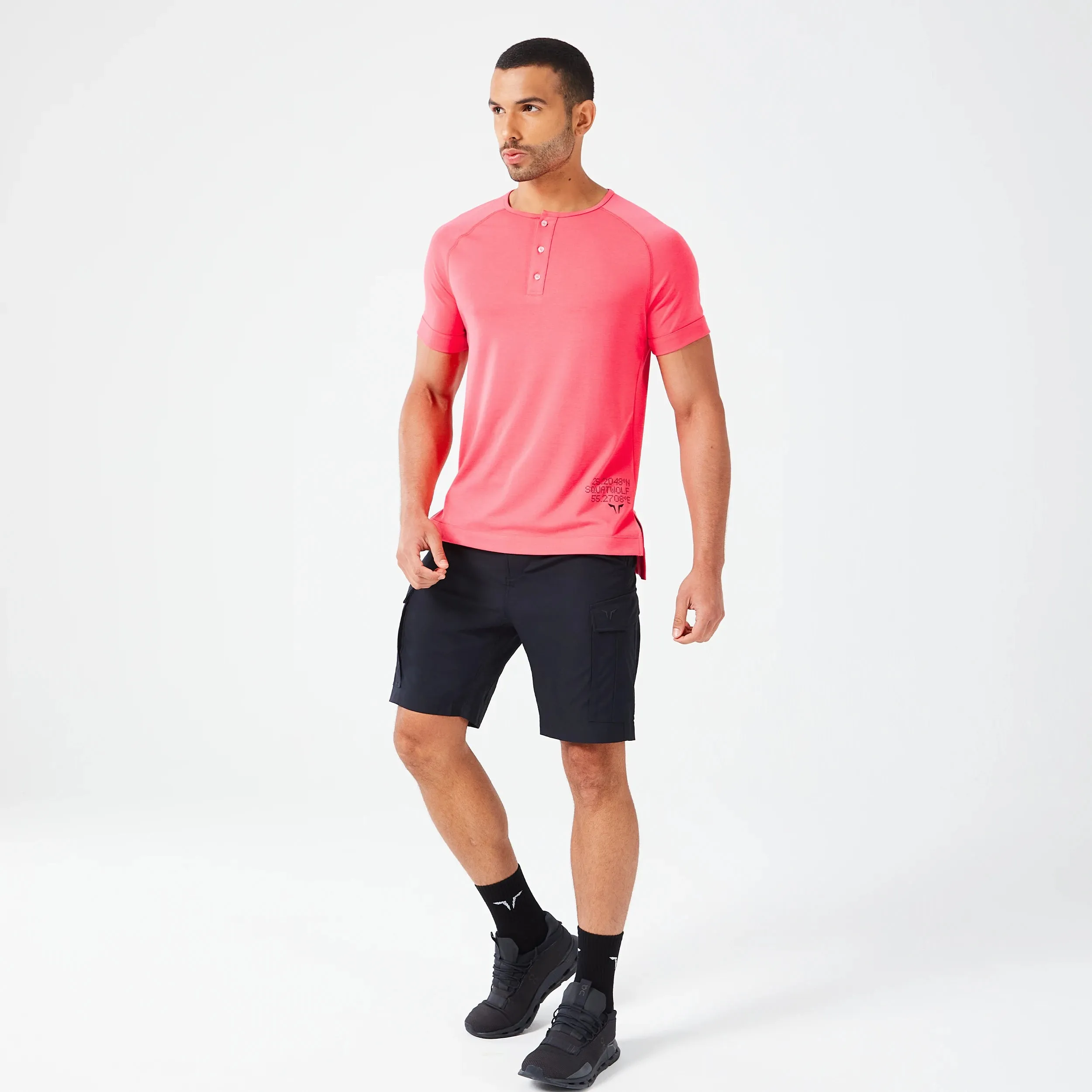 Code Henley Tee - Hot Pink