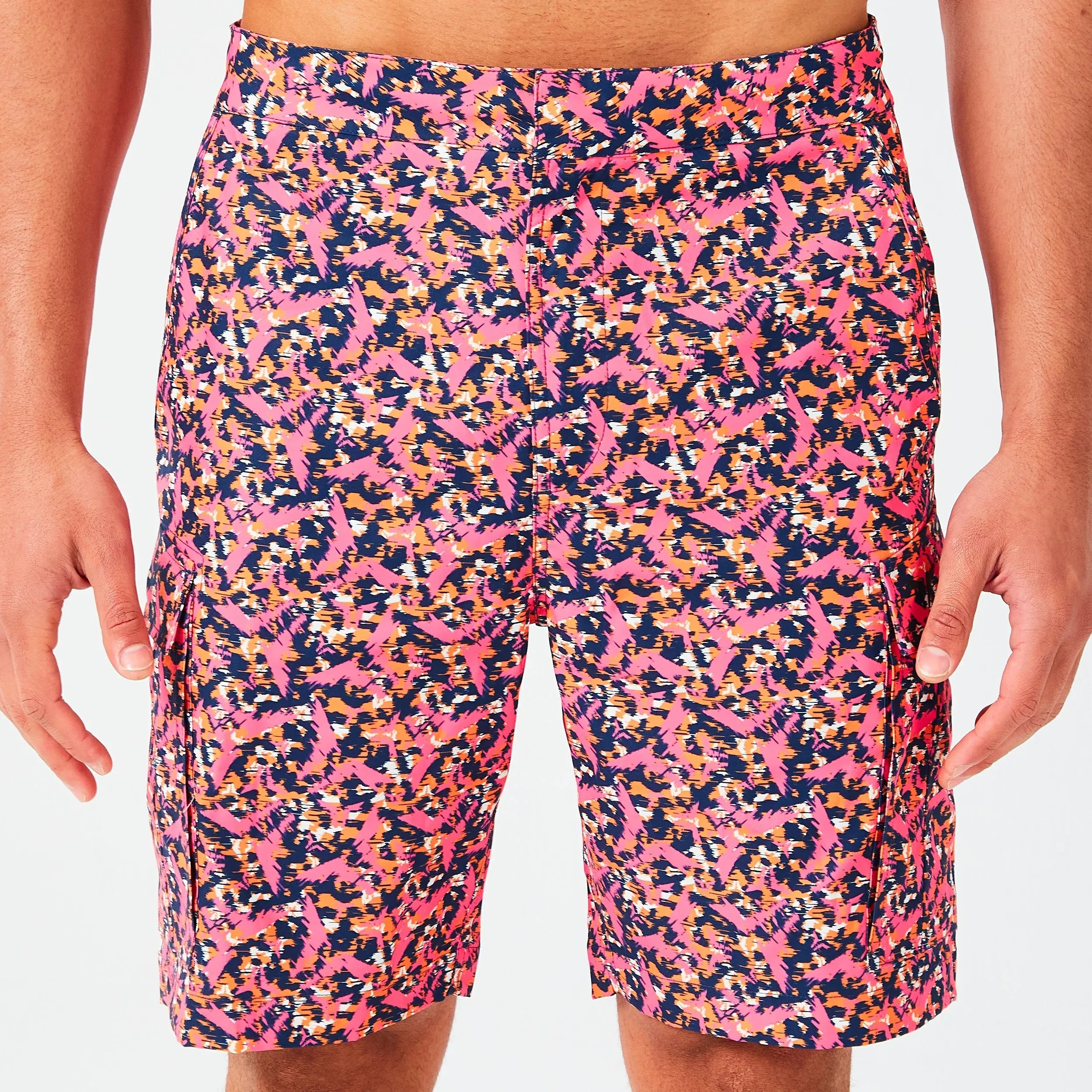 Code Utility Cargo Shorts - Hot Pink Glitch Camo