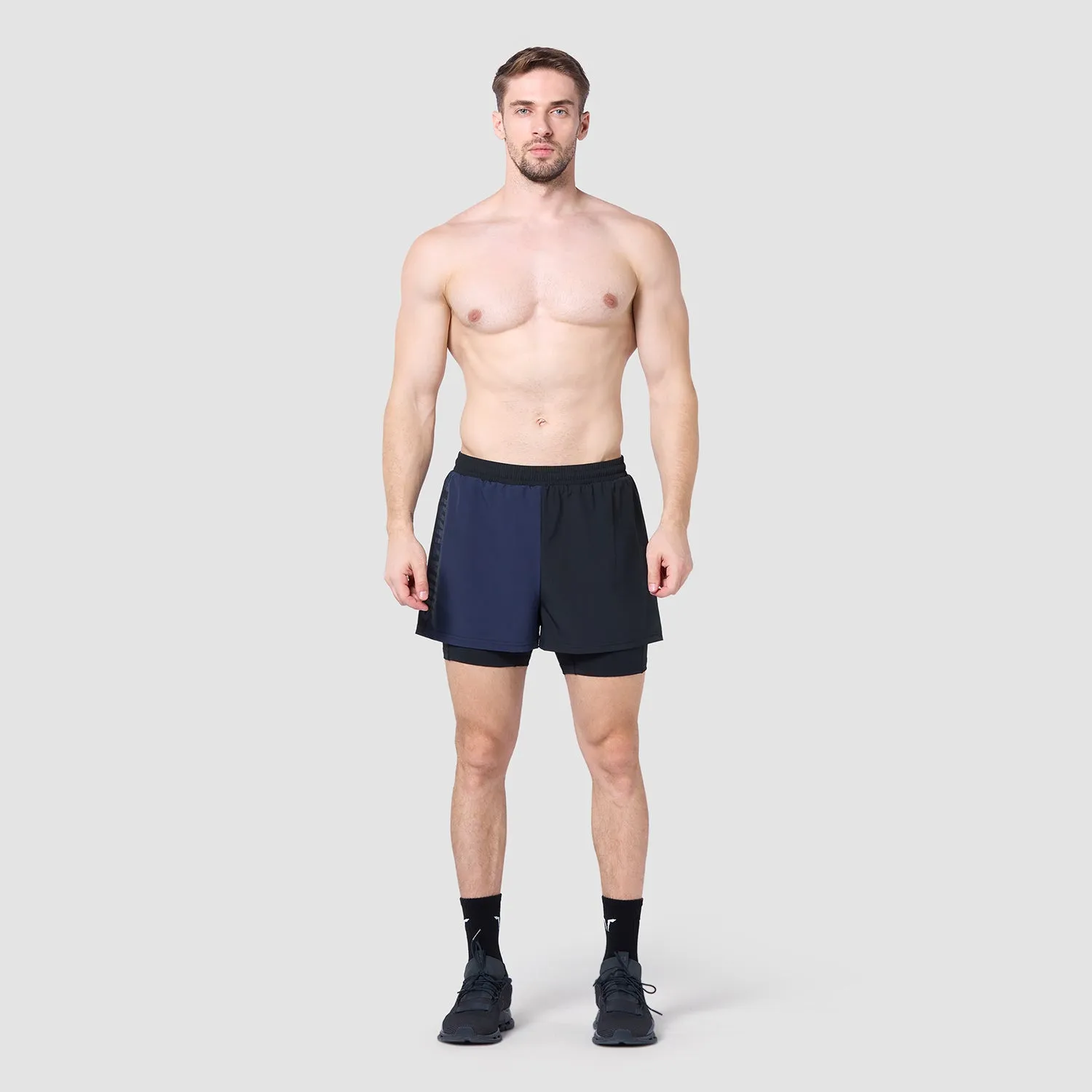 Core 5" Split 2-In-1 Shorts - Black & Navy