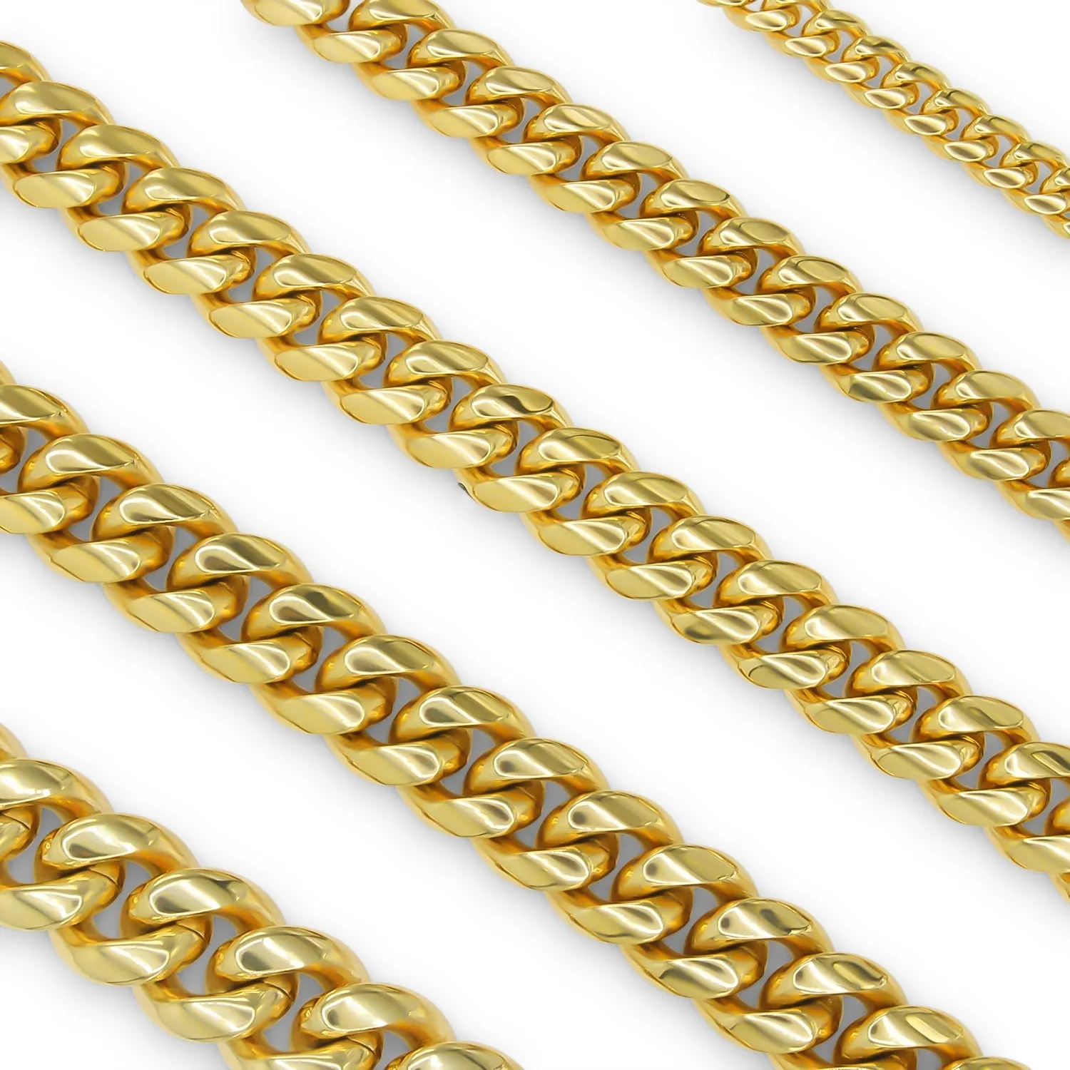 Cuban Link Chain Curb 18K Gold Plated Bracelet 8.5" Stainless Steel Jewelry For Men